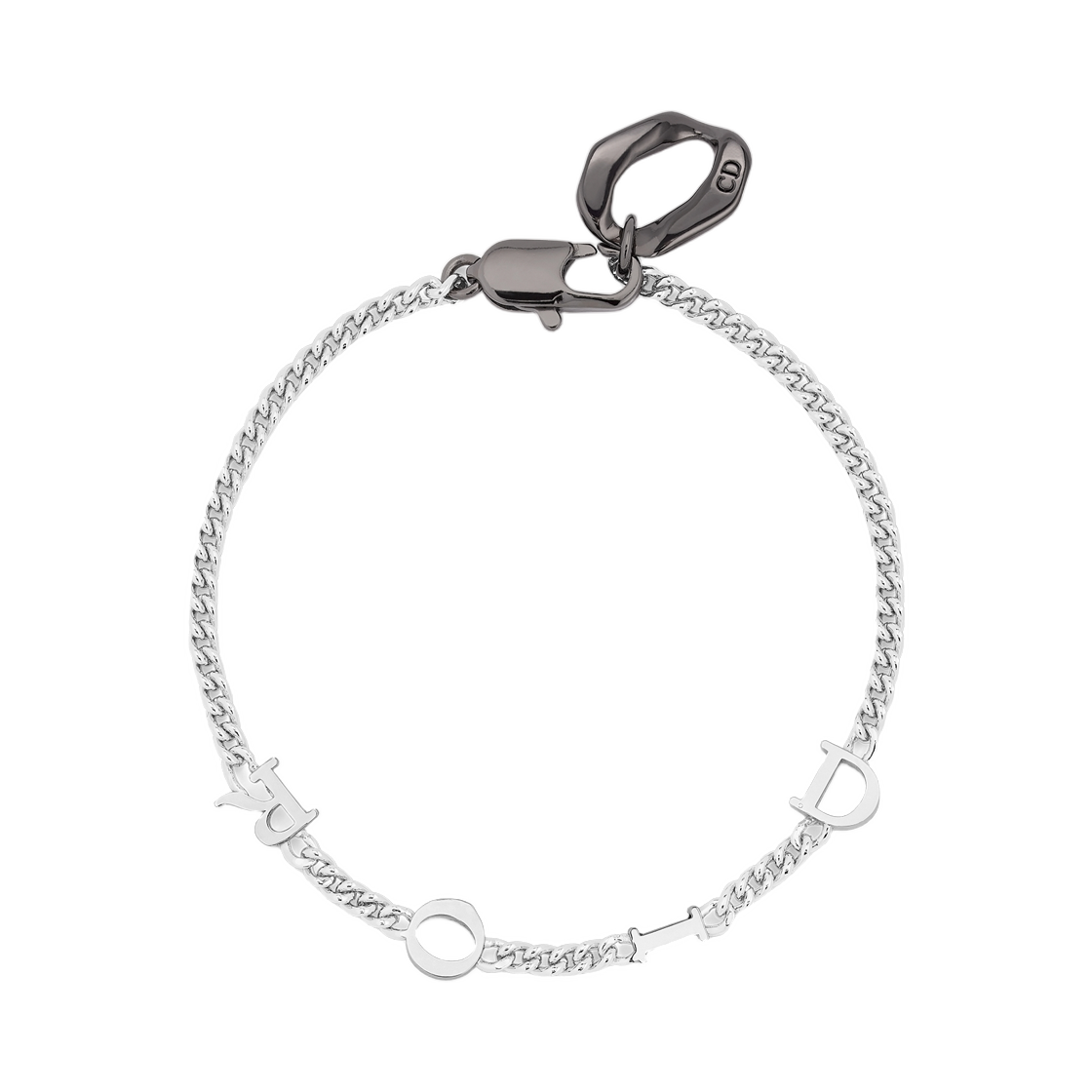 디올 콘트라스트 체인 링크 브레이슬릿 실버 앤 루테늄 피니쉬 브래스(Dior Contrast Chain Link Bracelet Silver And Ruthenium Finish Brass) - 1