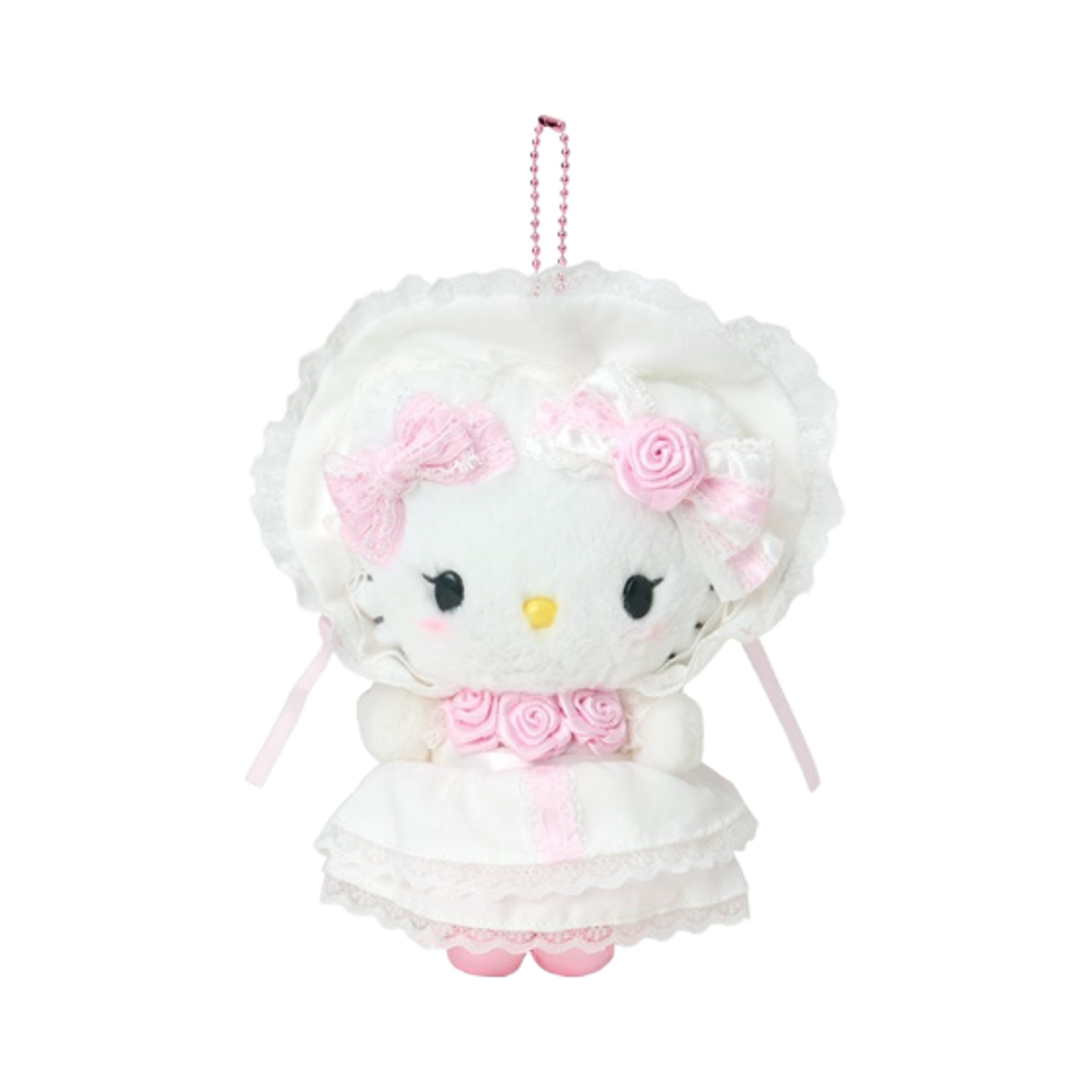 산리오 헬로 키티 화이트 프릴 마스코트 홀더(Sanrio Hello Kitty White Frill Mascot Holder)