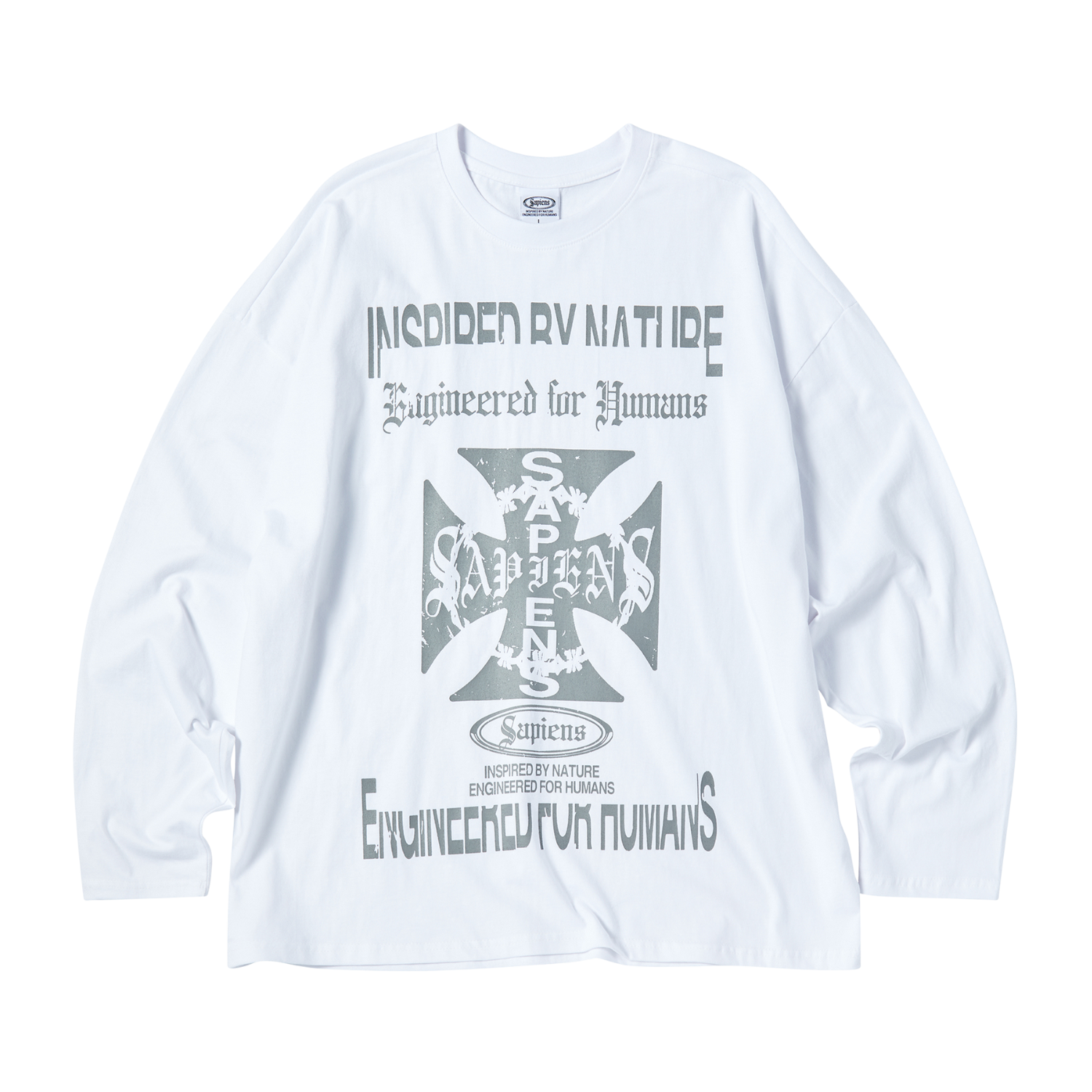 SA25LTS01 Sapiens Genetic Graphic Long Sleeve White