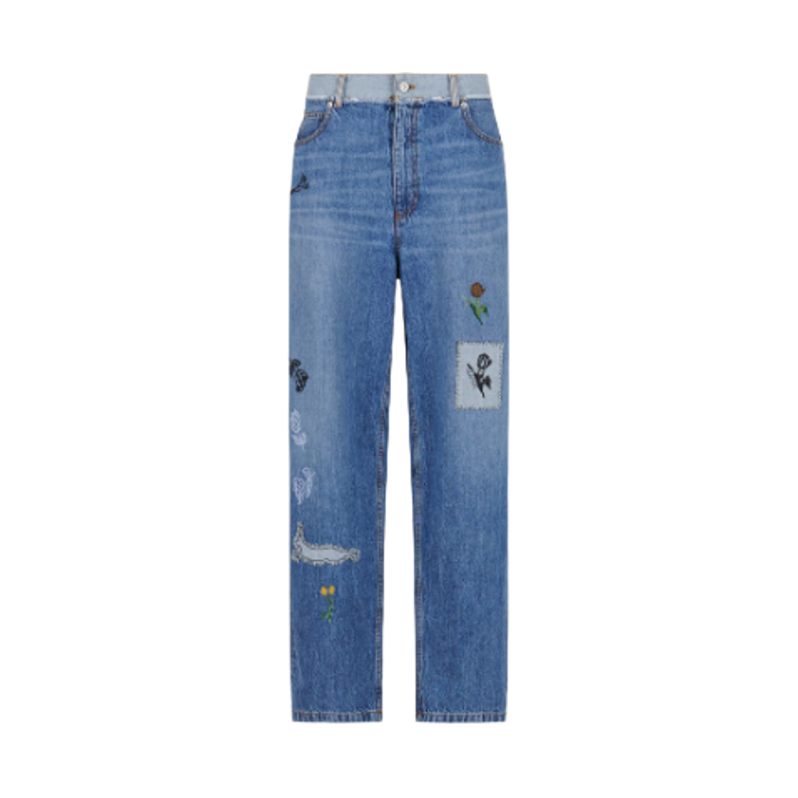 (W) 마르니 데님 자수 진 아주르((W) Marni Denim Embroidered Jeans Azure)