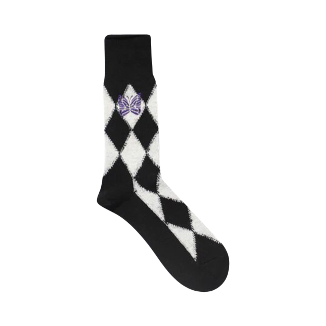 LQ049 Needles Argyle Jacquard Socks Ivory