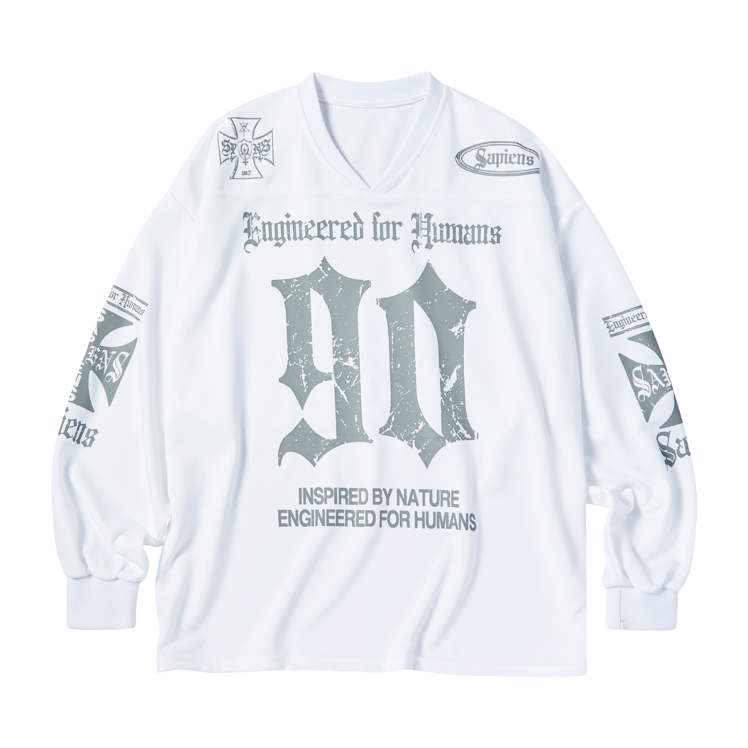 SA25LTS02 Sapiens 90 Rugby Long Sleeve White