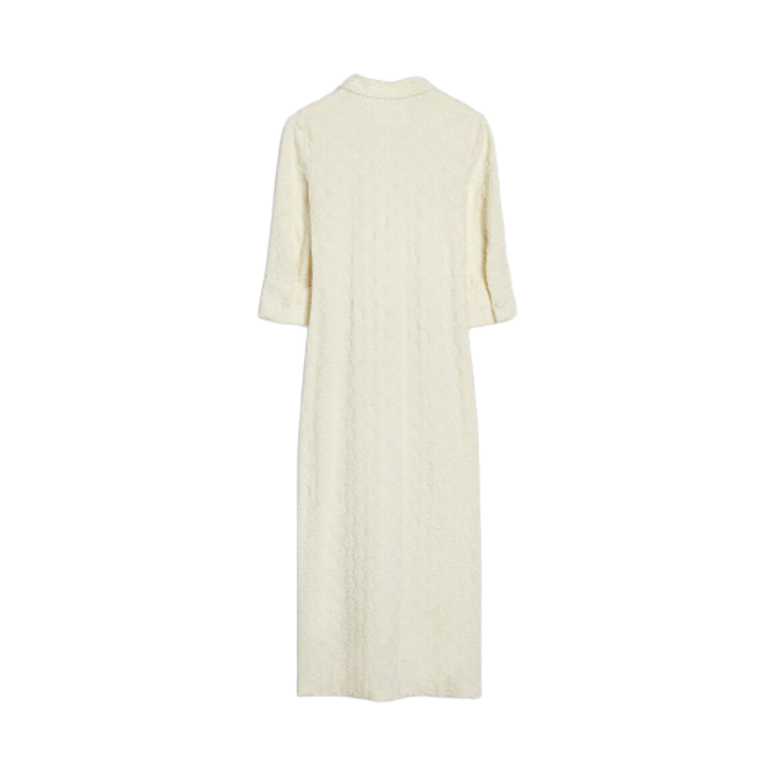 (W) 질 샌더 비스코스 고프레 셔츠 드레스 초크((W) Jil Sander Viscose Gaufre Shirt Dress Chalk) - 2