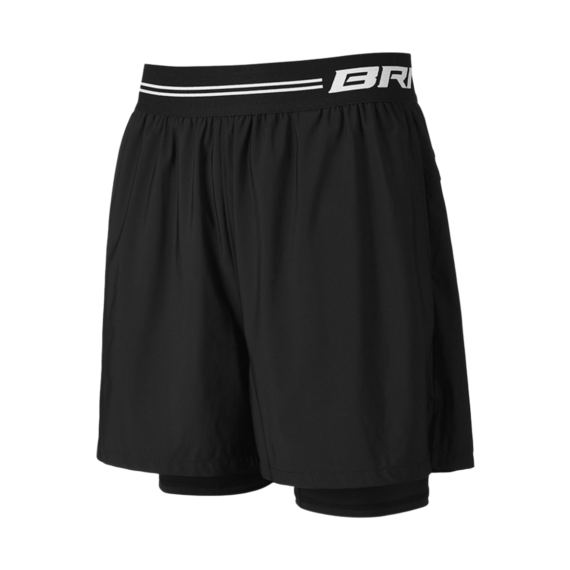 본투윈 BRN 아웃밴드 2 IN 1 스쿼트 쇼츠 블랙(BORN TO WIN BRN Outband 2 In 1 Squat Shorts Black)