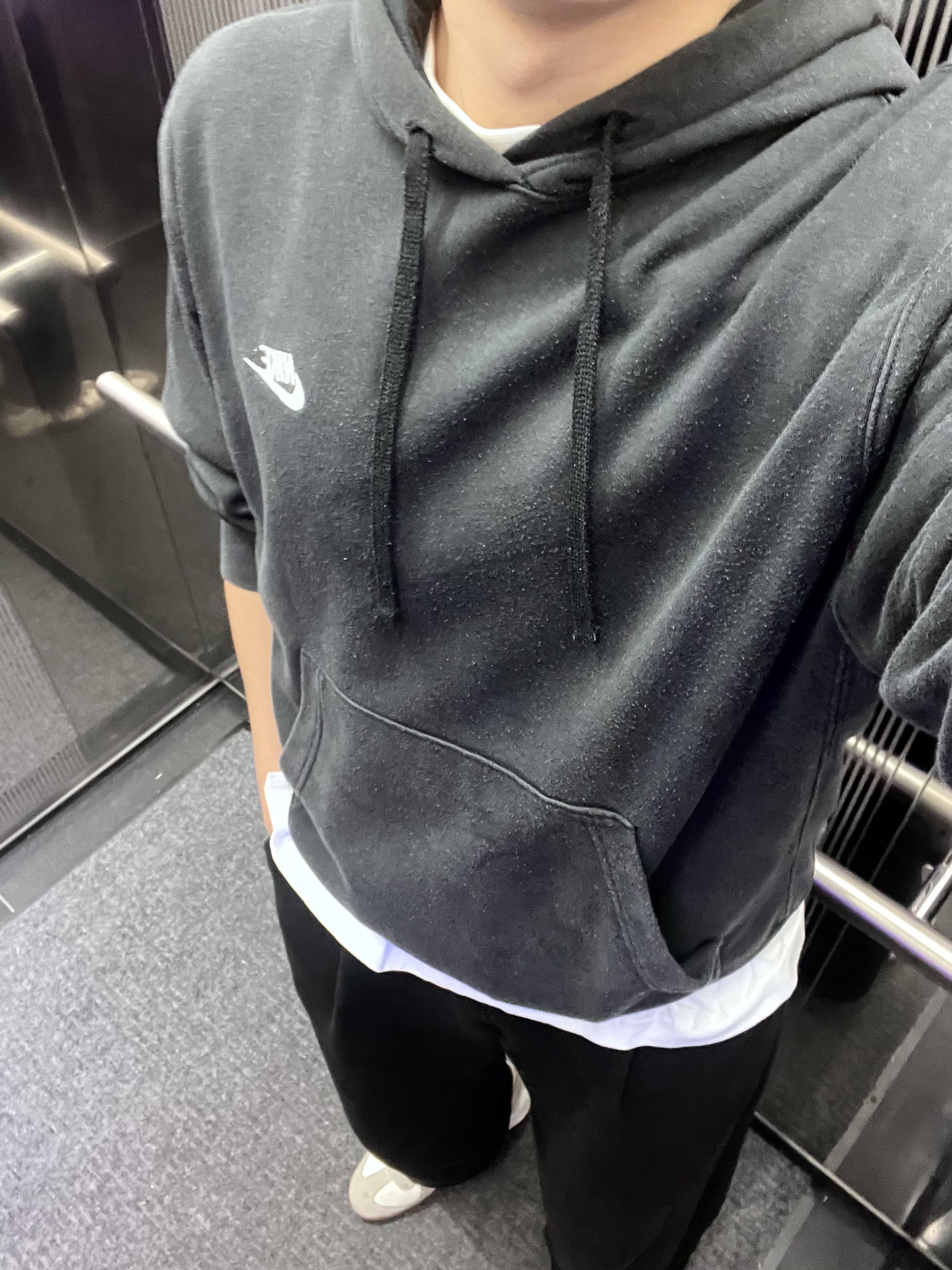 Nike NSW Club Fleece Pullover Hoodie Black - Asia 착용 스타일