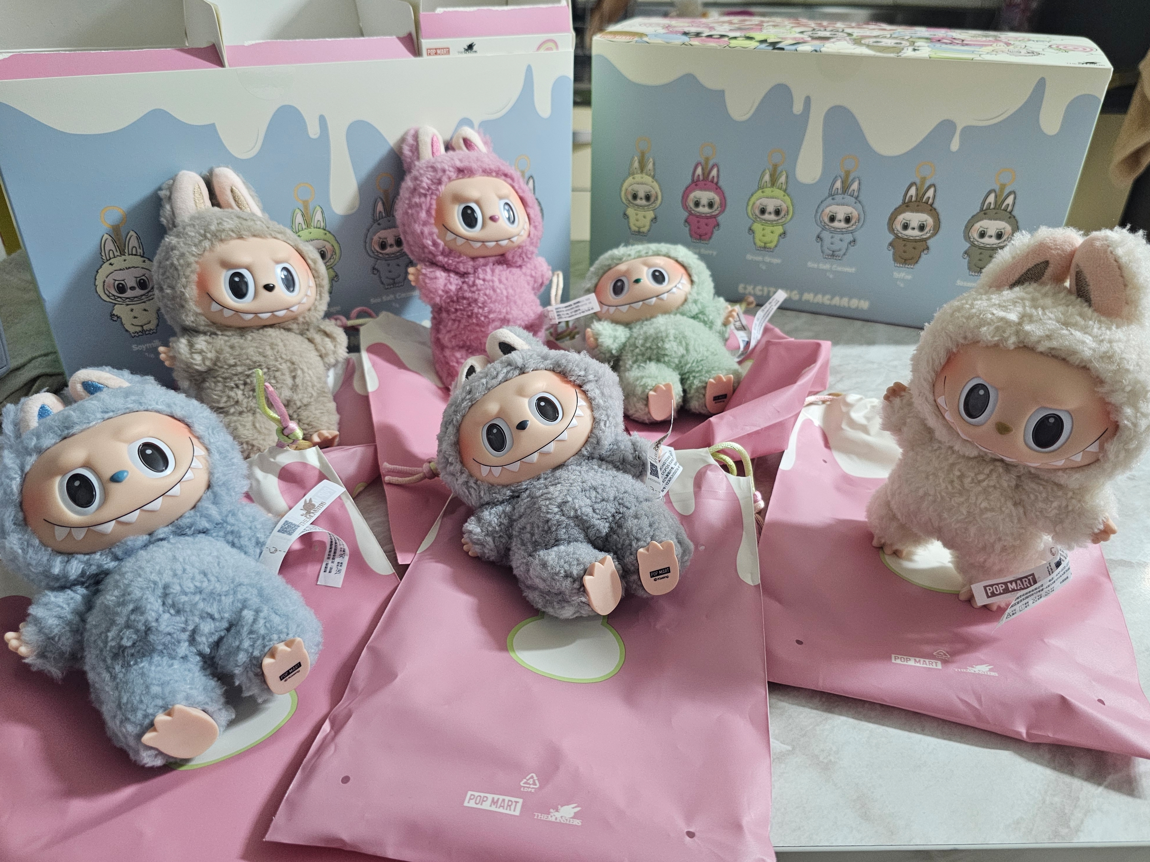 Pop Mart The Monsters Labubu Tasty Macarons Series Sealed Case (6 Blind Boxes) 착용 스타일