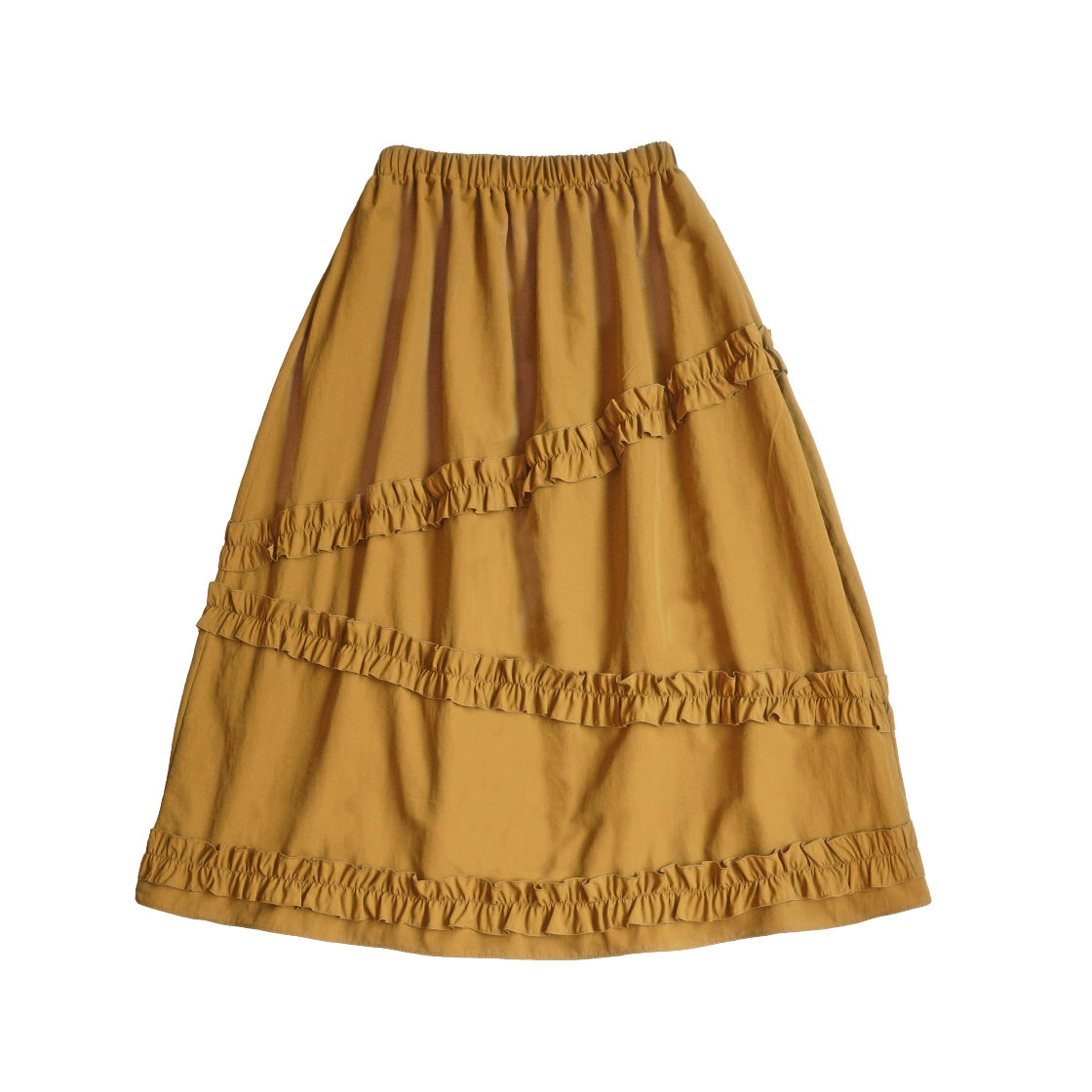 쿠키시 나일론 프릴 캉캉 롱 스커트 카멜(Kookeesee Nylon Cancan Skirt Camel)