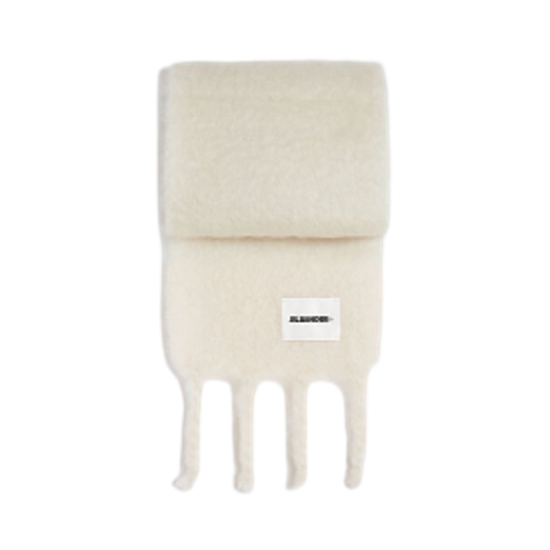 J40TE0132-J40041-100 Jil Sander Slim Wool Blend Muffler White