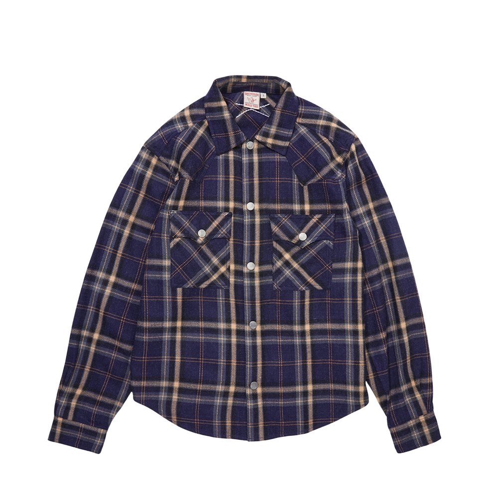 TRA3SHU101NNV True Religion TR FLANNEL OVER SHIRTS_NAVY