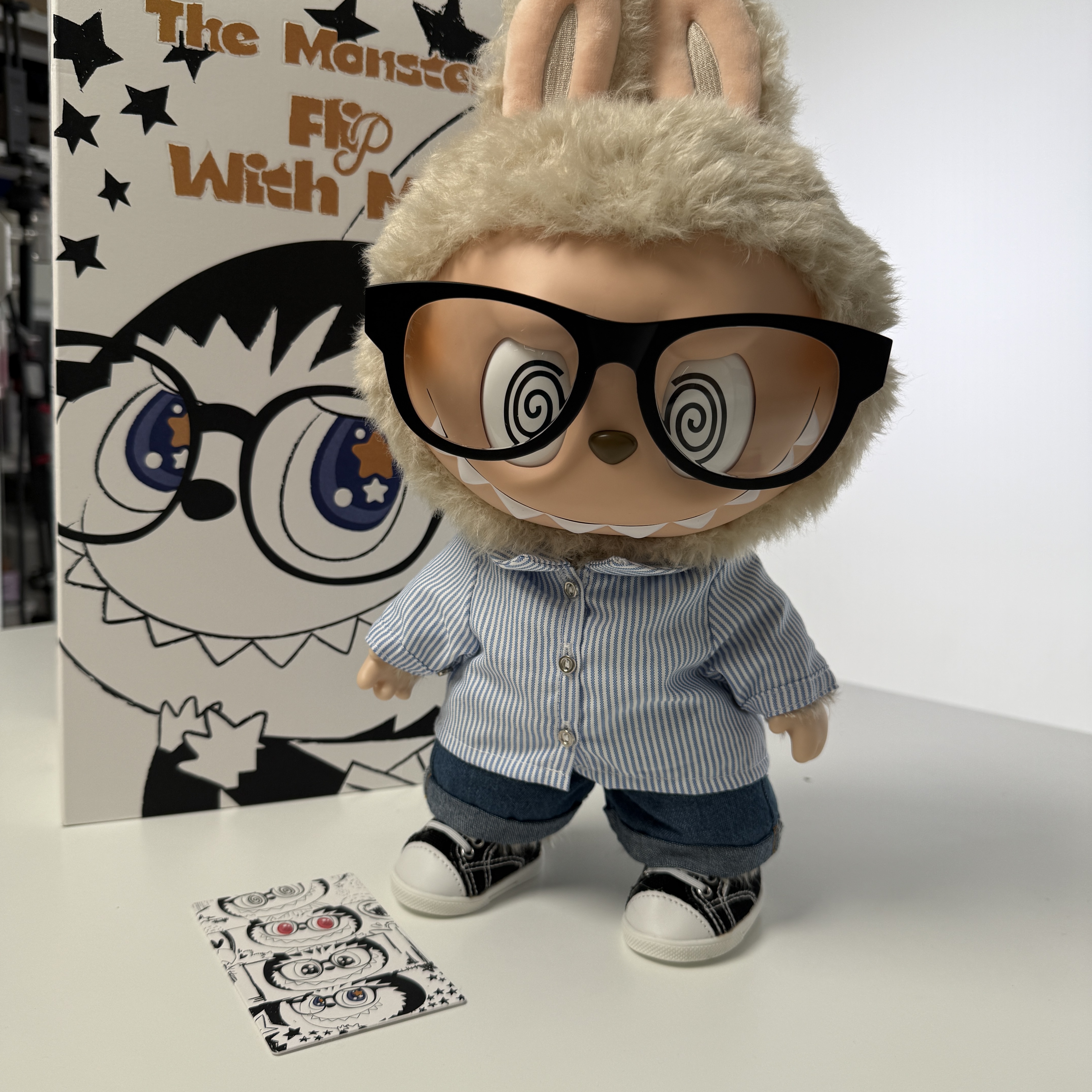 Pop Mart Labubu Flip with Me Doll, Pop Mart The Monsters I Found You Vinyl Face Doll 착용 스타일 - 4
