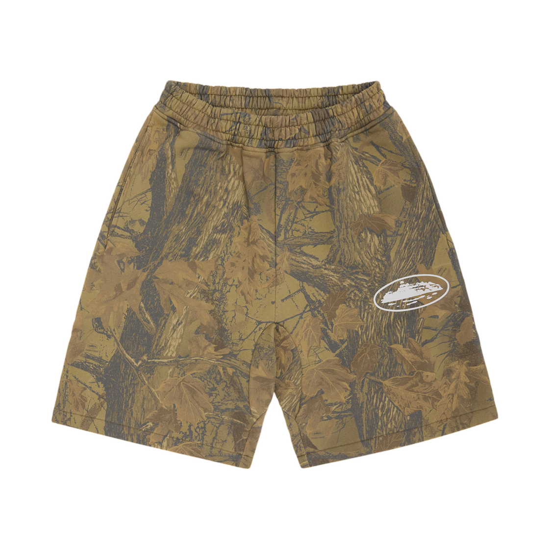 - Corteiz Island Puff Print Sweatshort Forest Camo