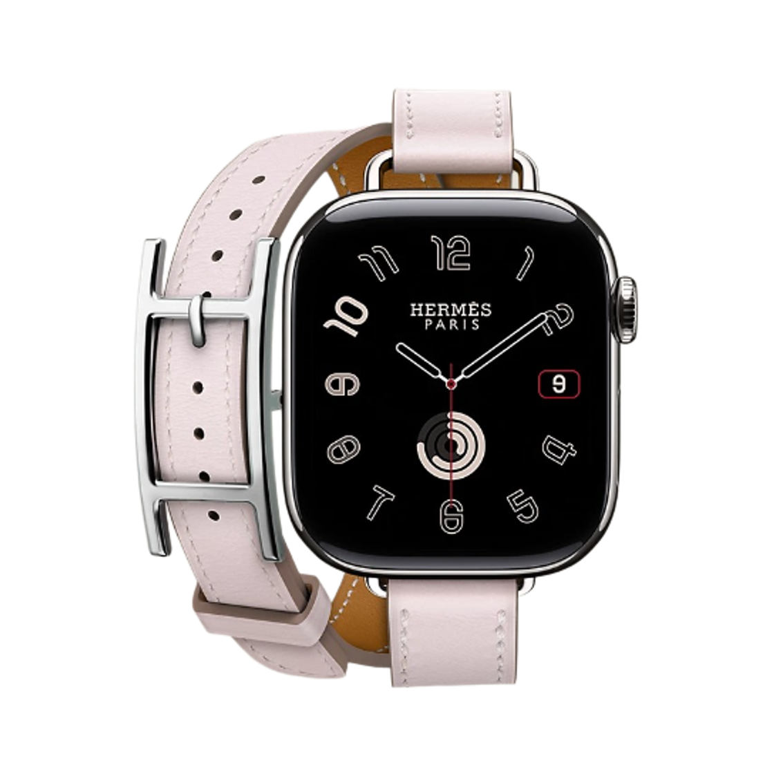 애플 워치 에르메스 11 42mm 티타늄 케이스 하피 아틀라주 더블 투어 모브 빨 (국내 정식 발매 제품)(Apple Watch Hermes Series 11 42mm Titanium Case with Hapi Attelage Double Tour Mauve Pale (Korean Ver.))