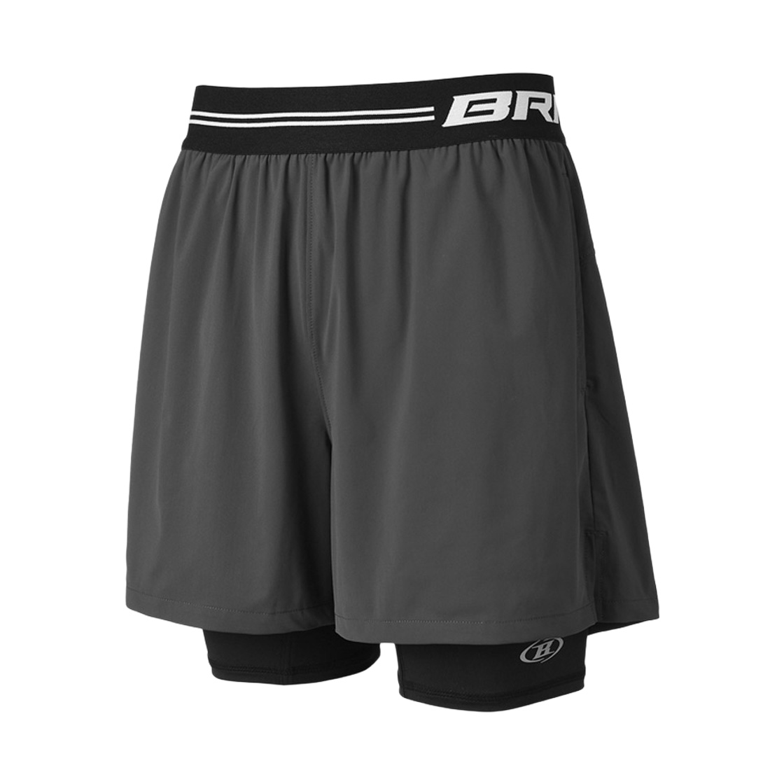 BG3MSP331CH BORN TO WIN BRN Outband 2 In 1 Squat Shorts Charcoal