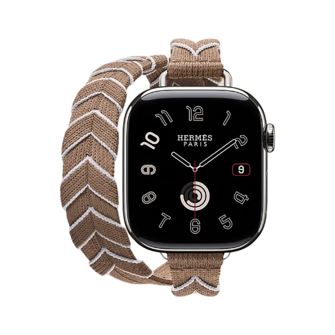 애플 워치 에르메스 11 42mm 티타늄 케이스 브리동 리제르 아틀라주 더블 투어 베쥬 드 바이마르 블랑 (국내 정식 발매 제품)(Apple Watch Hermes Series 11 42mm Titanium Case with Bridon Lisere Attelage Double Tour Beige De Weimar Blanc (Korean Ver.)) - 1