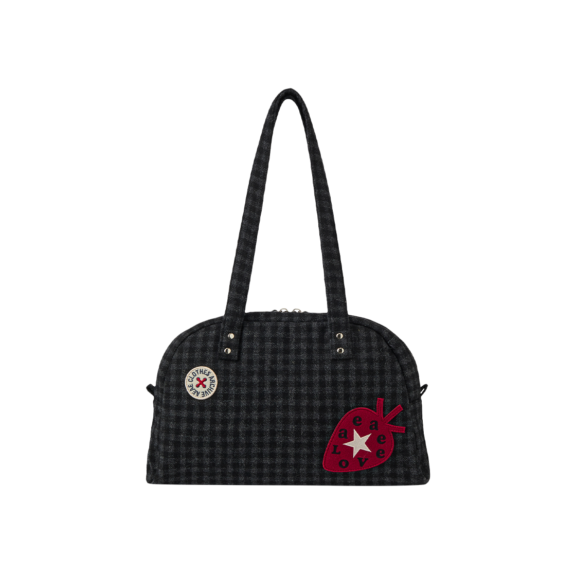 에이이에이이 엠브로이더리 토트 백 체크 블랙(AEAE Embroidery Tote Bag Check Black)