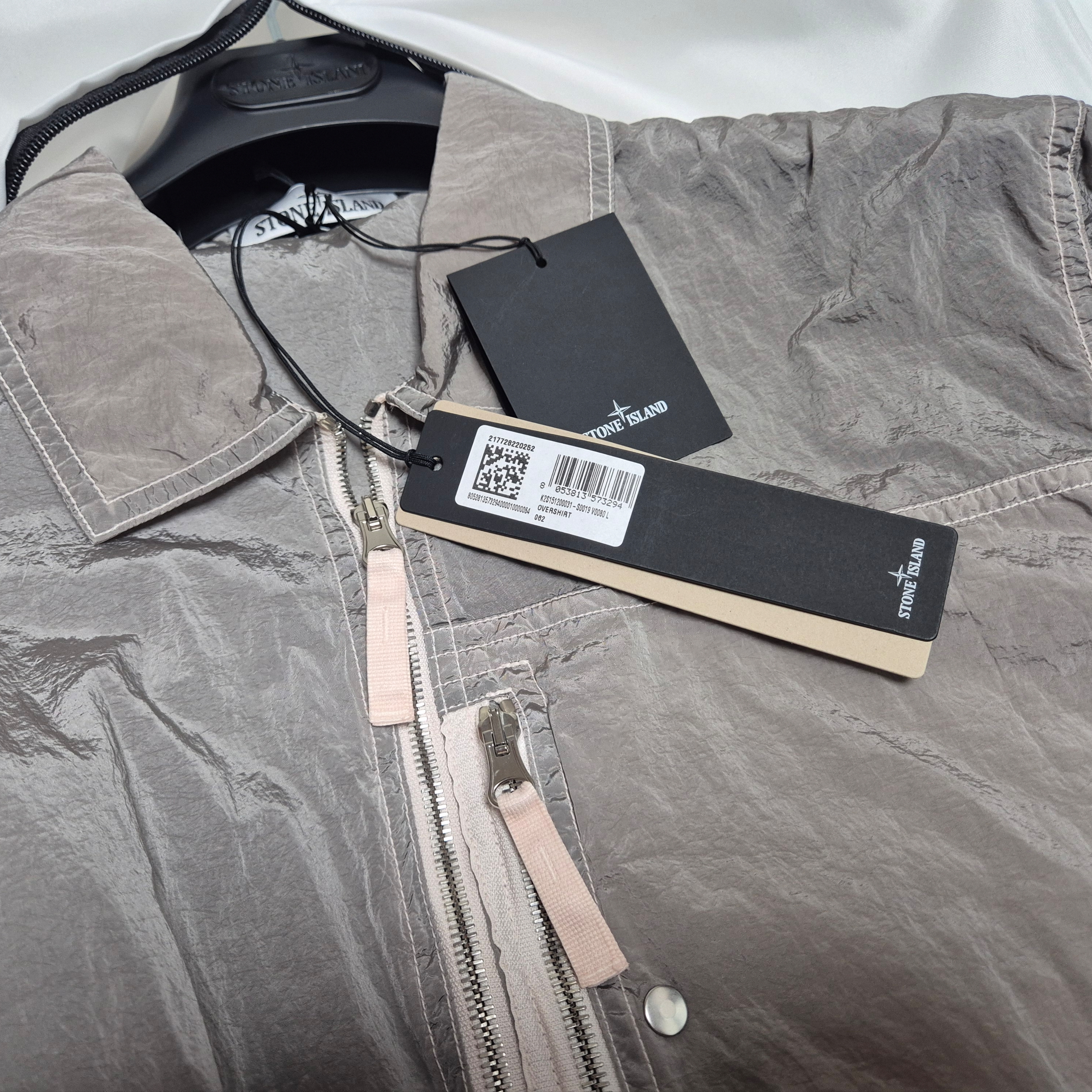 Stone Island 1200031 Nylon Metal in Econyl Regenerated Nylon Garment Dyed Overshirt Pink - 25FW 착용 스타일 - 2