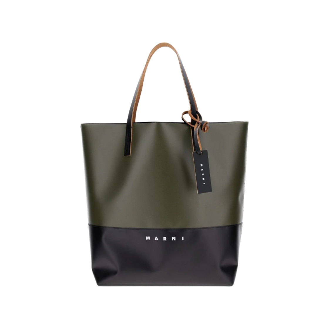 SHMQ0037Q5-P5769-ZO955 Marni Tribeca Shopping Bag Black Green
