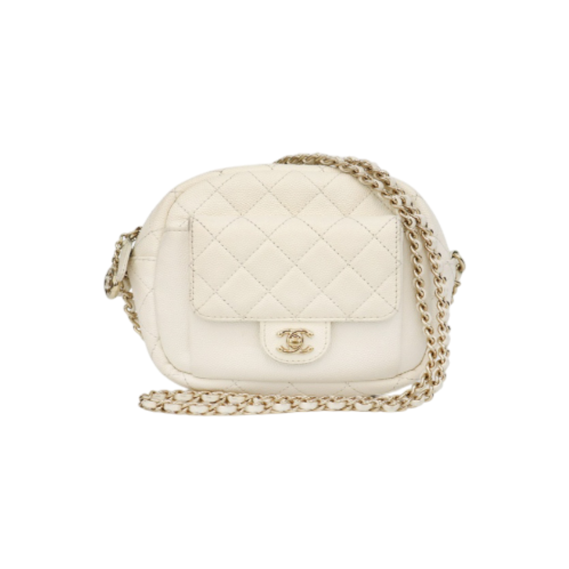 ITHQOFQIJQE9 Chanel White Cosmetic Chain Shoulder Bag