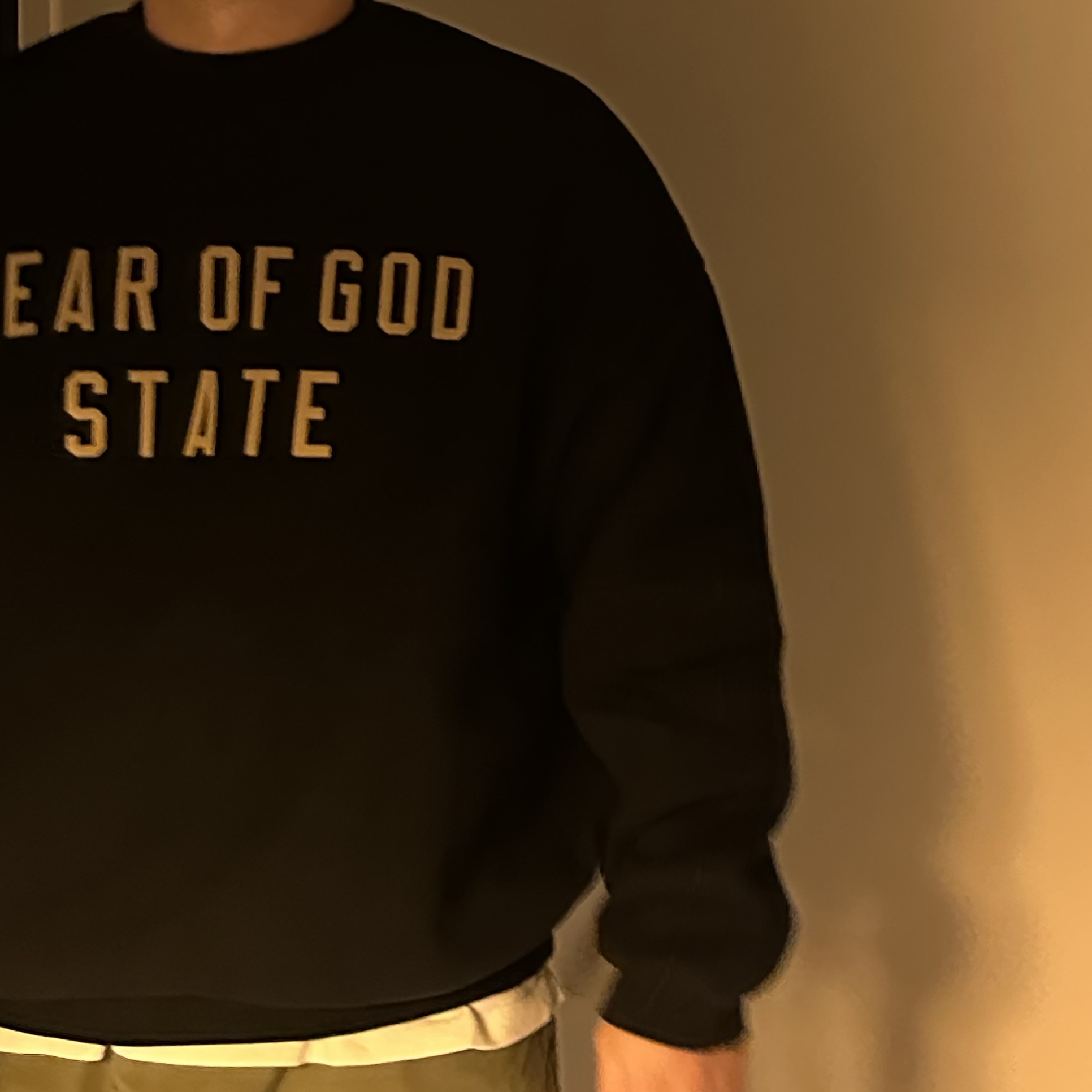 Essentials Fleece State Crewneck Black - 24FW 착용 스타일 - 1