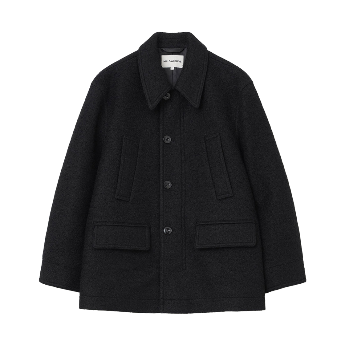 밀로 아카이브 루드 부클레 하프 코트 미드나잇 블랙(Millo Archive Loude Boucle Half Coat Midnight Black)