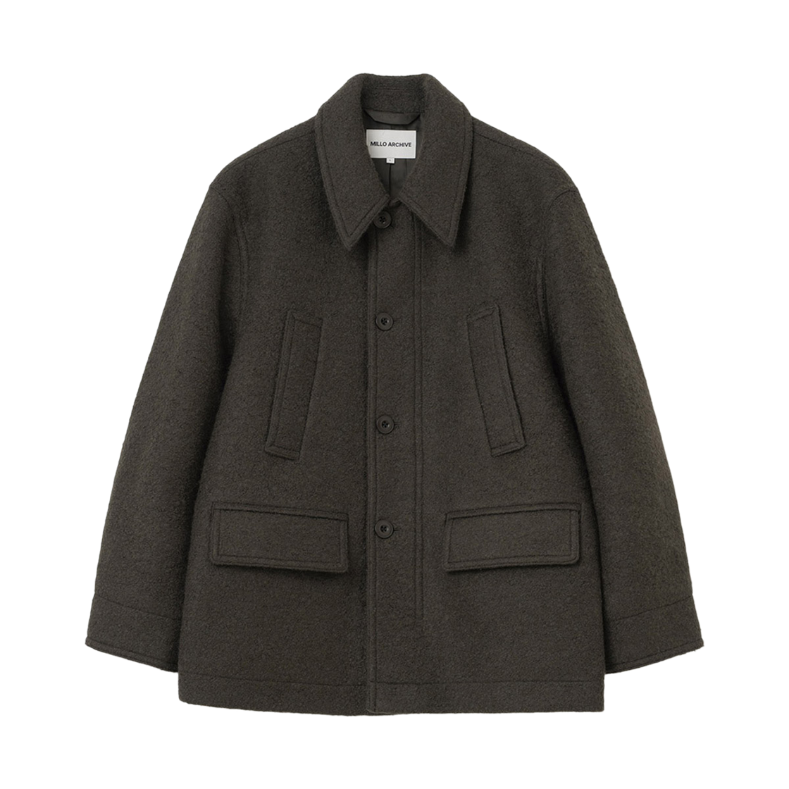 밀로 아카이브 루드 부클레 하프 코트 카키 브라운(Millo Archive Loude Boucle Half Coat Khaki Brown)