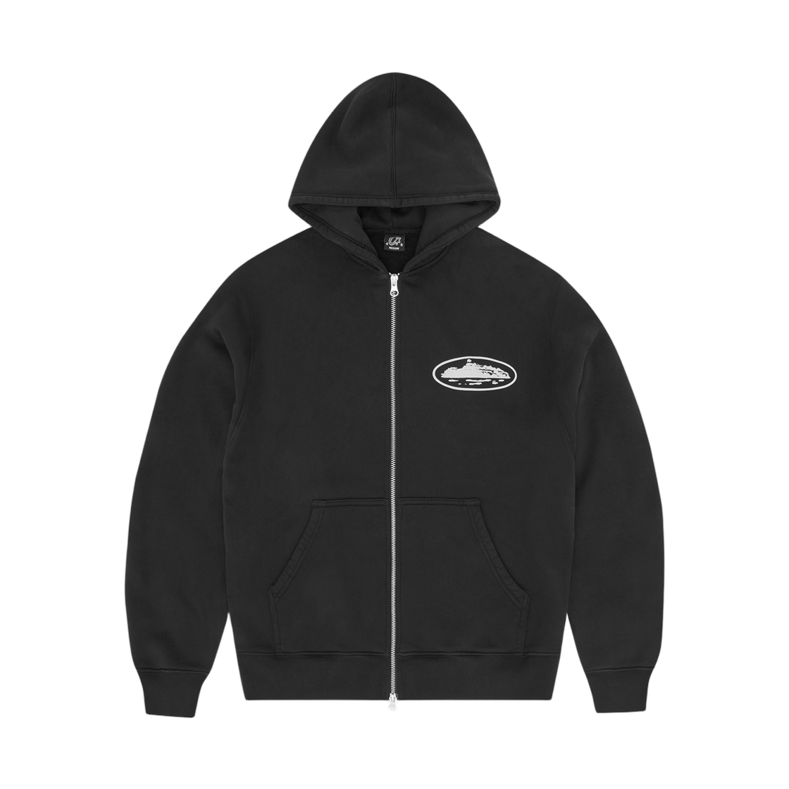 코르테이즈 아일랜드 퍼프 프린트 집 후드 블랙(Corteiz Island Puff Print Zip Hoodie Black)