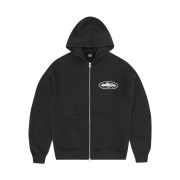 Corteiz Island Puff Print Zip Hoodie Black