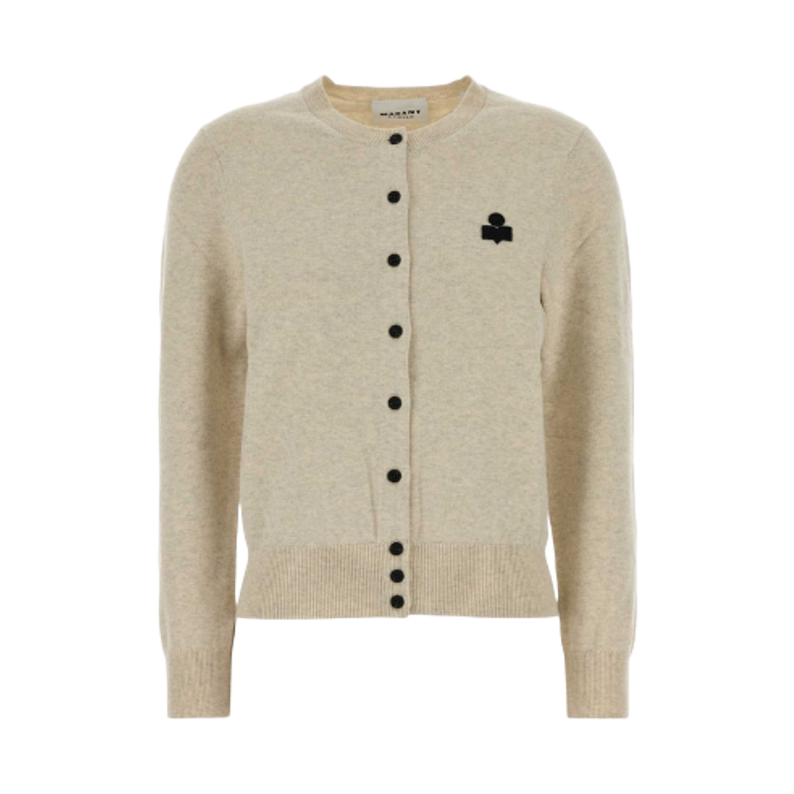 (W) 이자벨 마랑 모나 울 코튼 믹스 가디건 라이트 그레이 - 25FW((W) Isabel Marant Mona Wool Cotton Mix Cardigan Light Grey - 25FW)