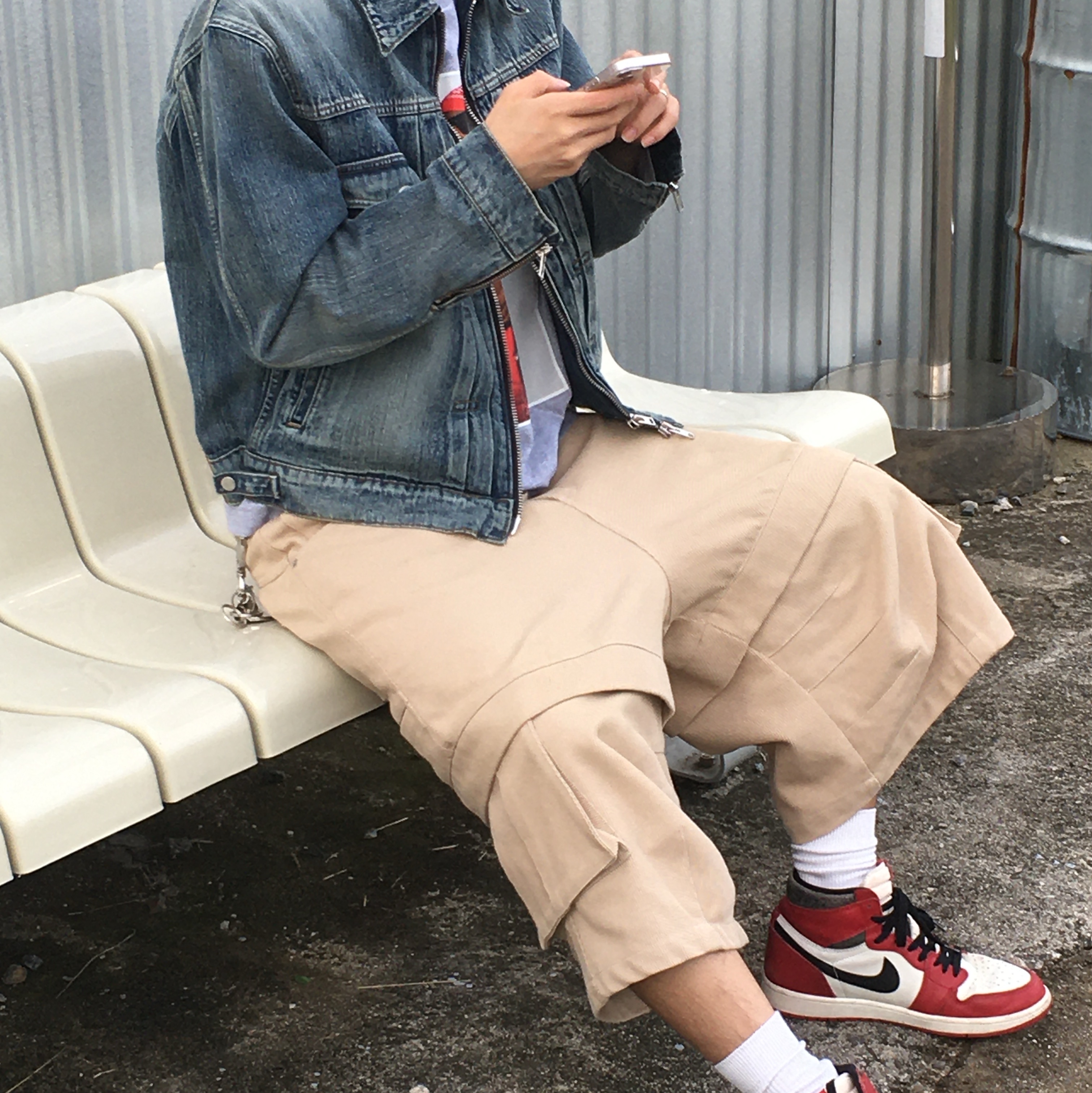 Kamien Titan Bermuda Pants Beige, Jordan 1 Retro High OG Chicago 2022 착용 스타일