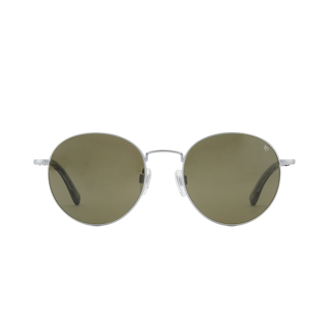 - American Optical AO-1002 Matte Silver Green Lenses