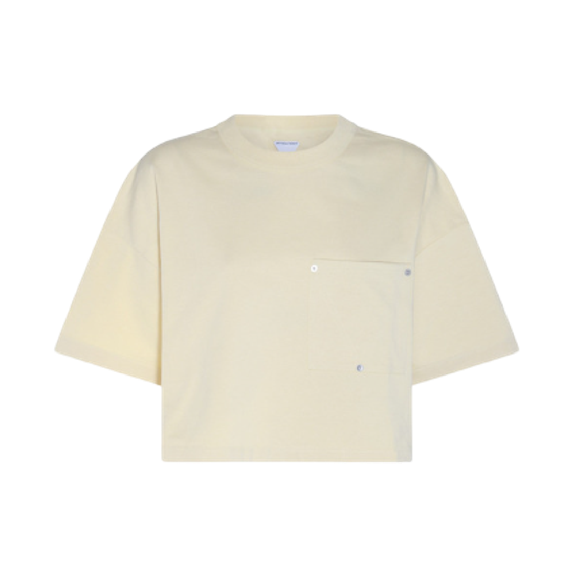 777597VKLZ07361 (W) Bottega Veneta Cotton Pocket Cropped T-Shirt Barley