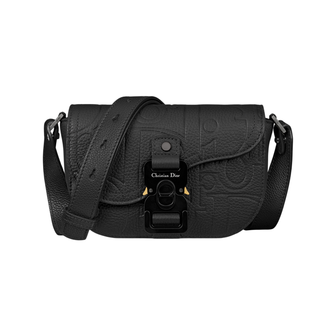 2ADCA435LLG-H00N Dior Saddle Mini Flap Strap Bag Dior Gravity Leather Black