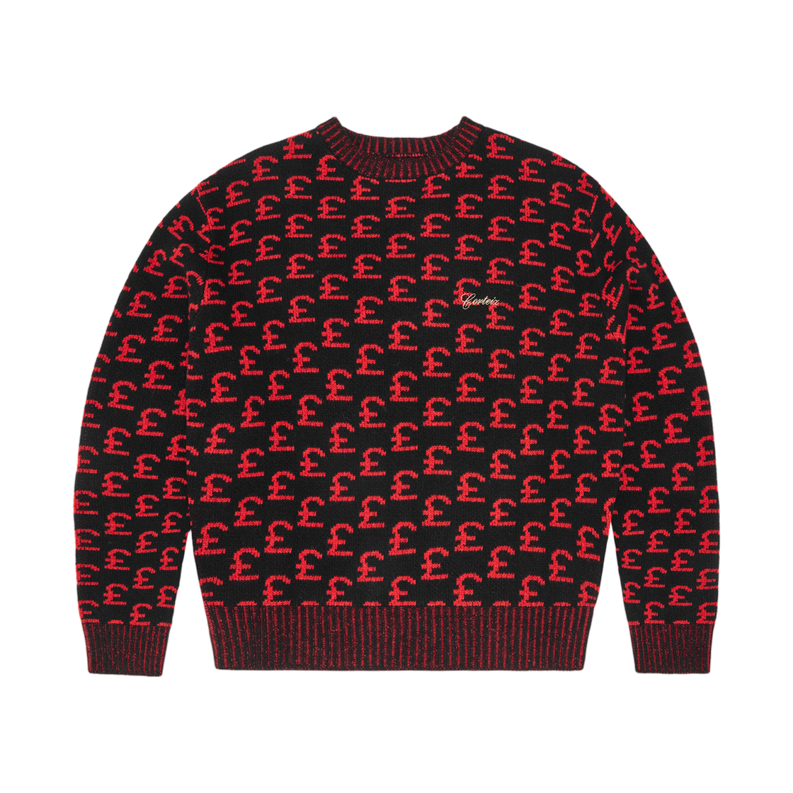 코르테이즈 GBP 자카드 니트 스웨터 블랙(Corteiz GBP Jacquard Knit Sweater Black)