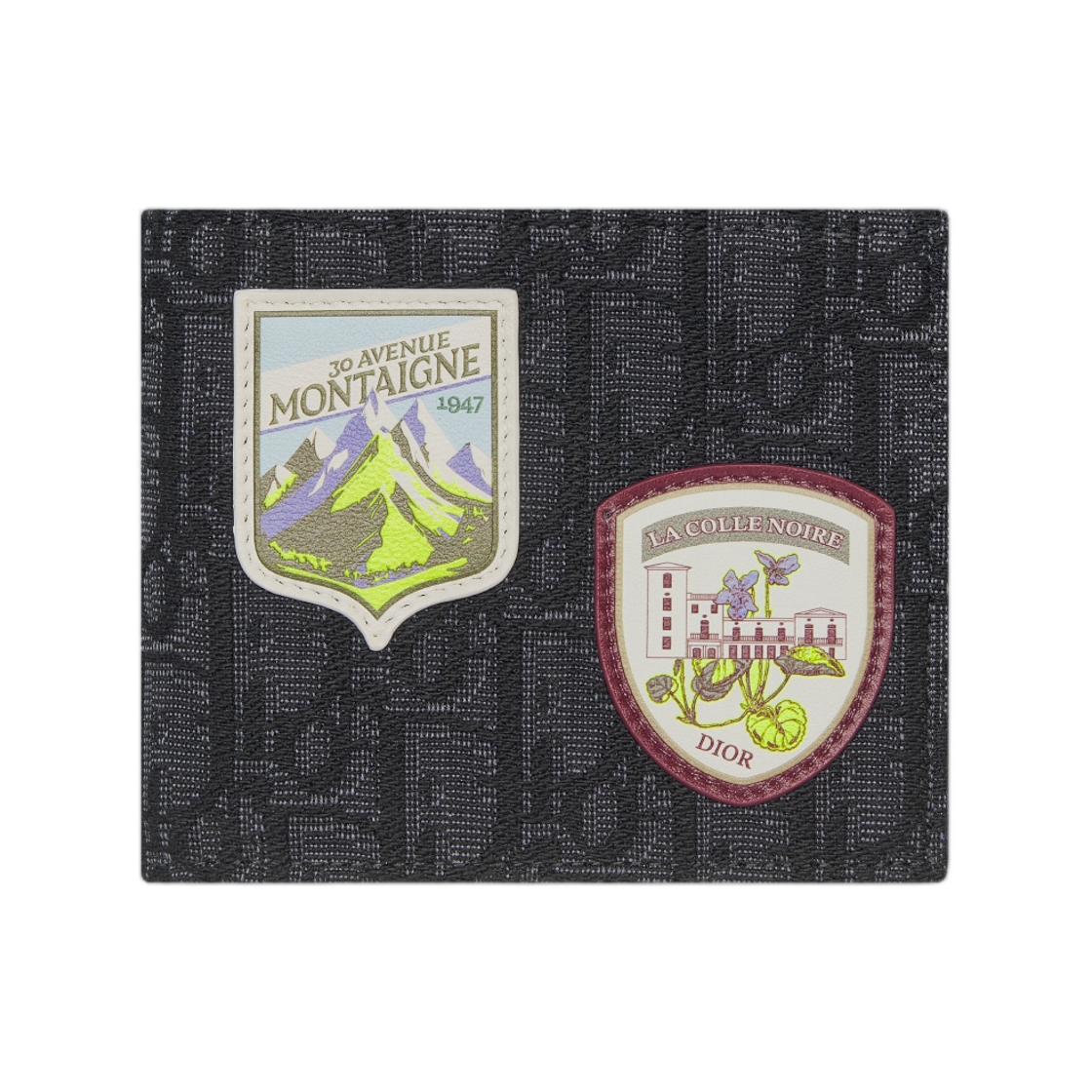 디올 바이 폴드 월렛 디올 오블리크 자카드 앤 디올 마운틴 패치 블랙(Dior Bi Fold Wallet Dior Oblique Jacquard And Dior Mountain Patch Black)