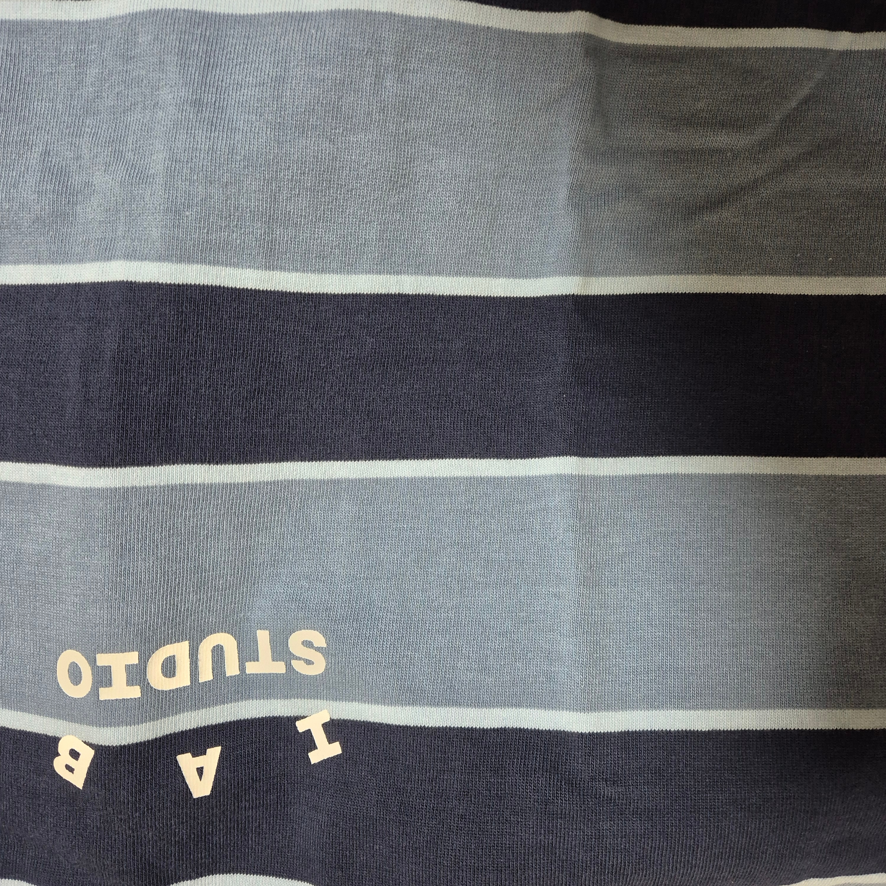 IAB Studio Striped T-Shirt Blue White 착용 스타일