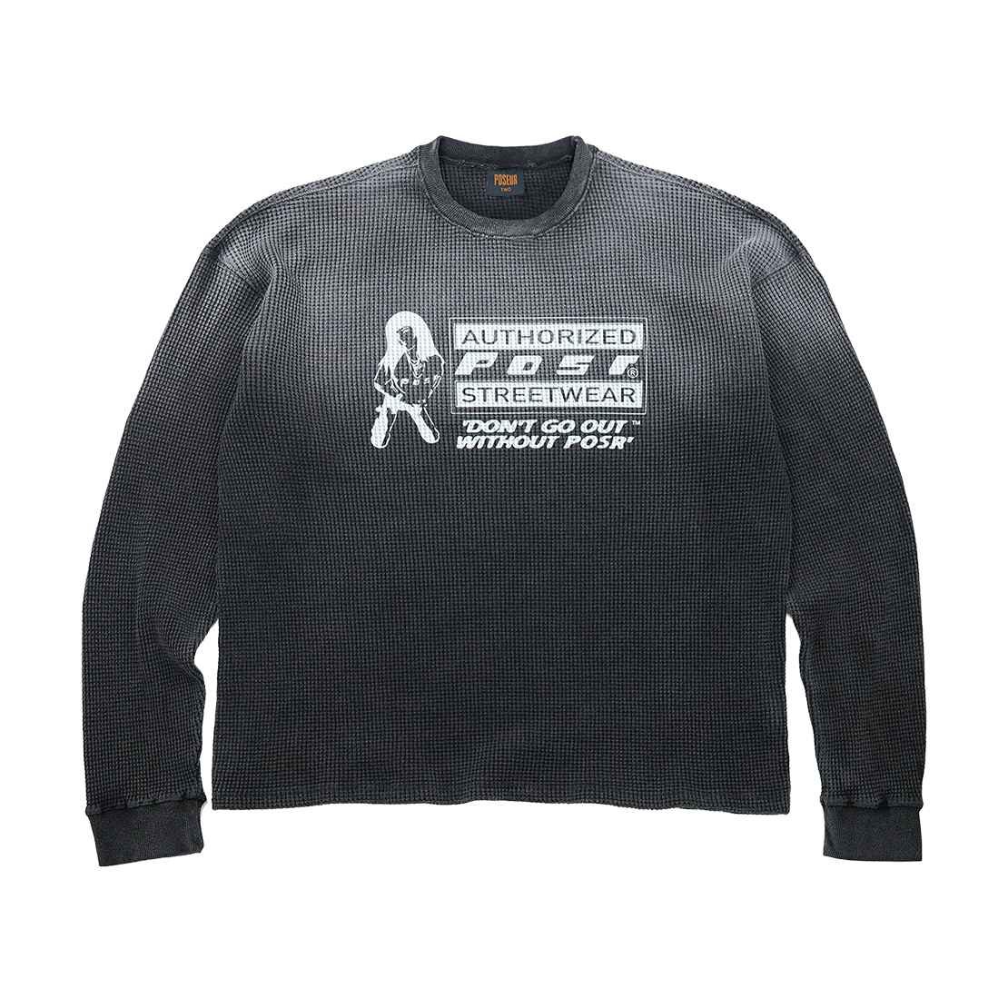포져 오버다이드 포져 와플 티 페이디드 블랙(POSR Overdyed POSR Waffle Tee Faded Black)