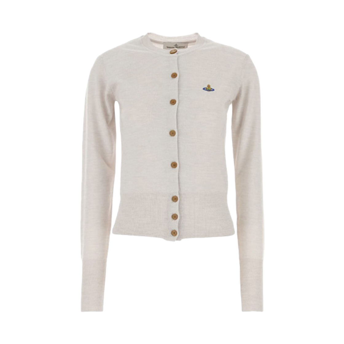 1803002P-Y0006-P403 (W) Vivienne Westwood Bea Virgin Wool Cardigan Grey Melange