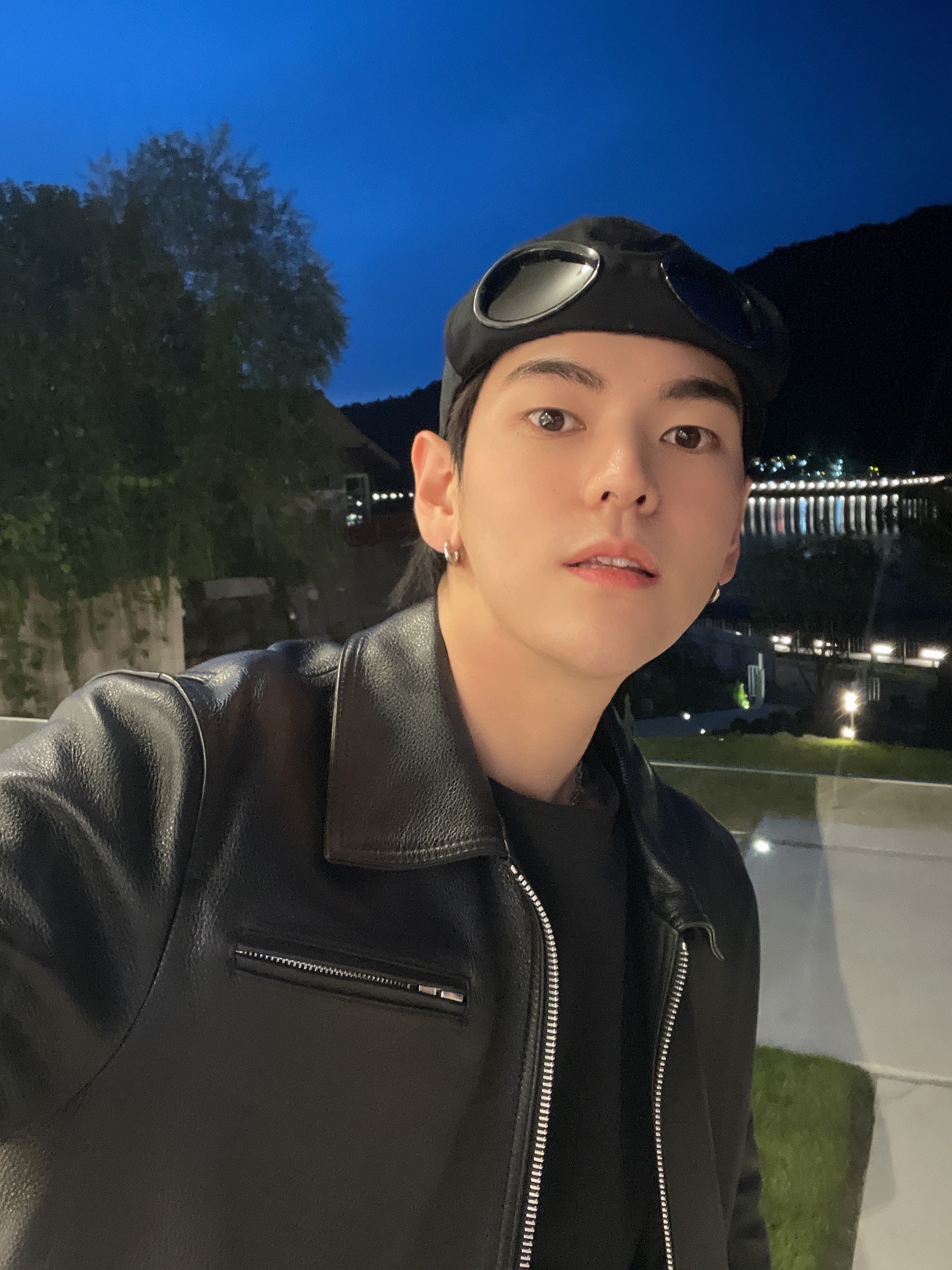 C.P. Company Chrome-R Goggle Cap Black 착용 스타일 - 1
