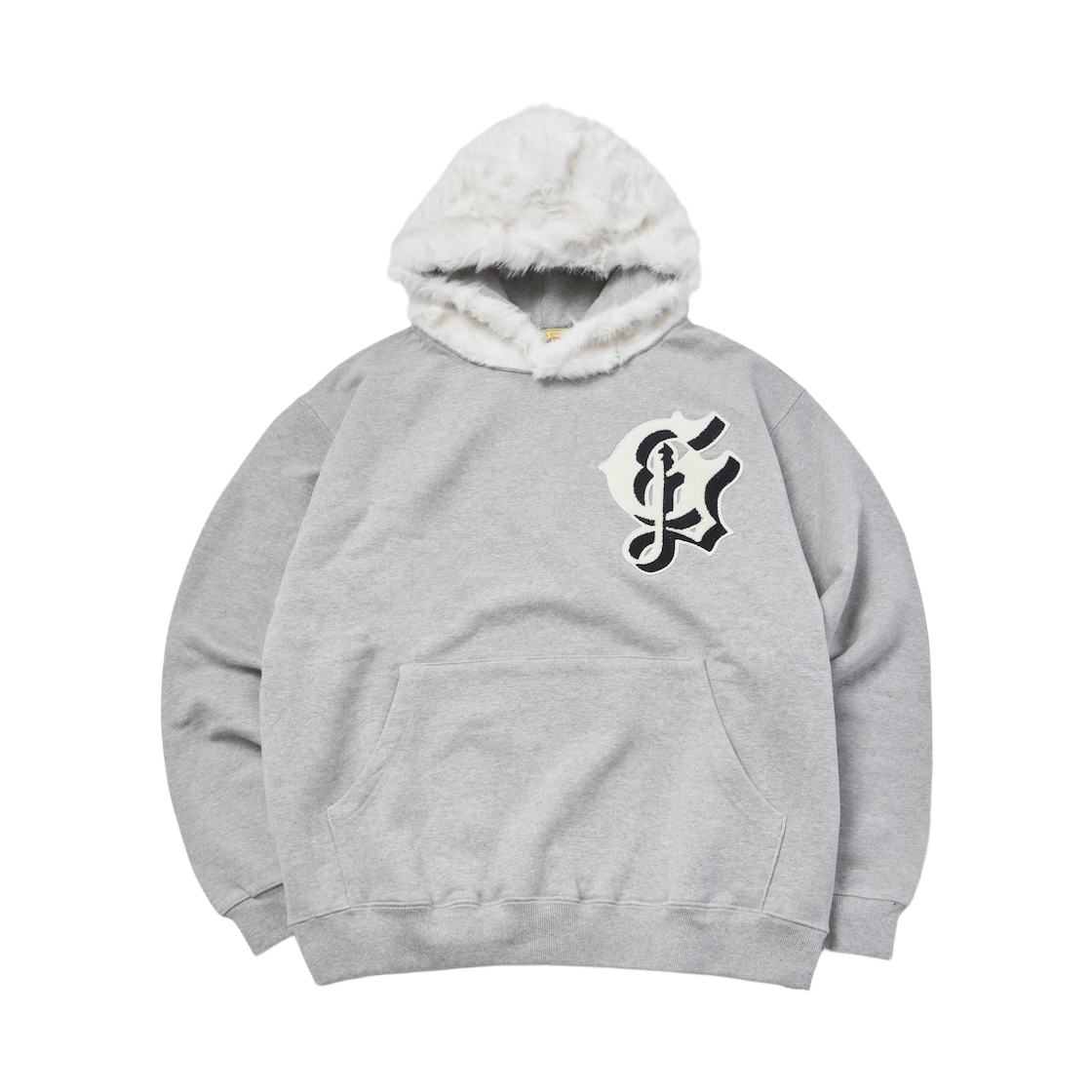 25FAGFHD01MG Garments Fab Old English Fur Hoodie Melange Gray