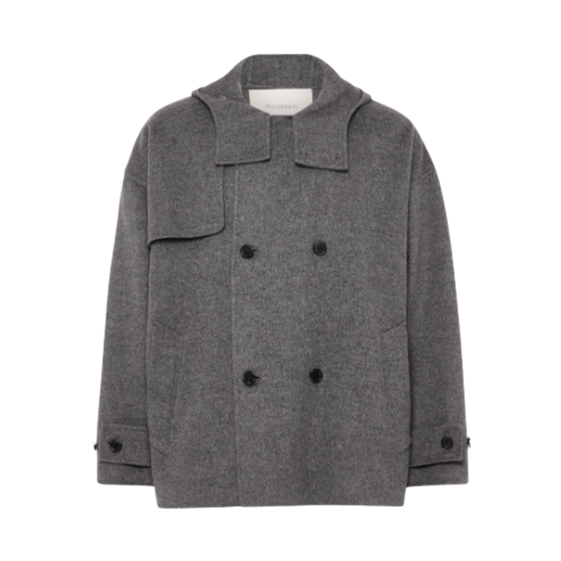 (W) JW 앤더슨 오버사이즈 피코트 차콜 멜란지((W) JW Anderson Oversized Peacoat Charcoal Melange)