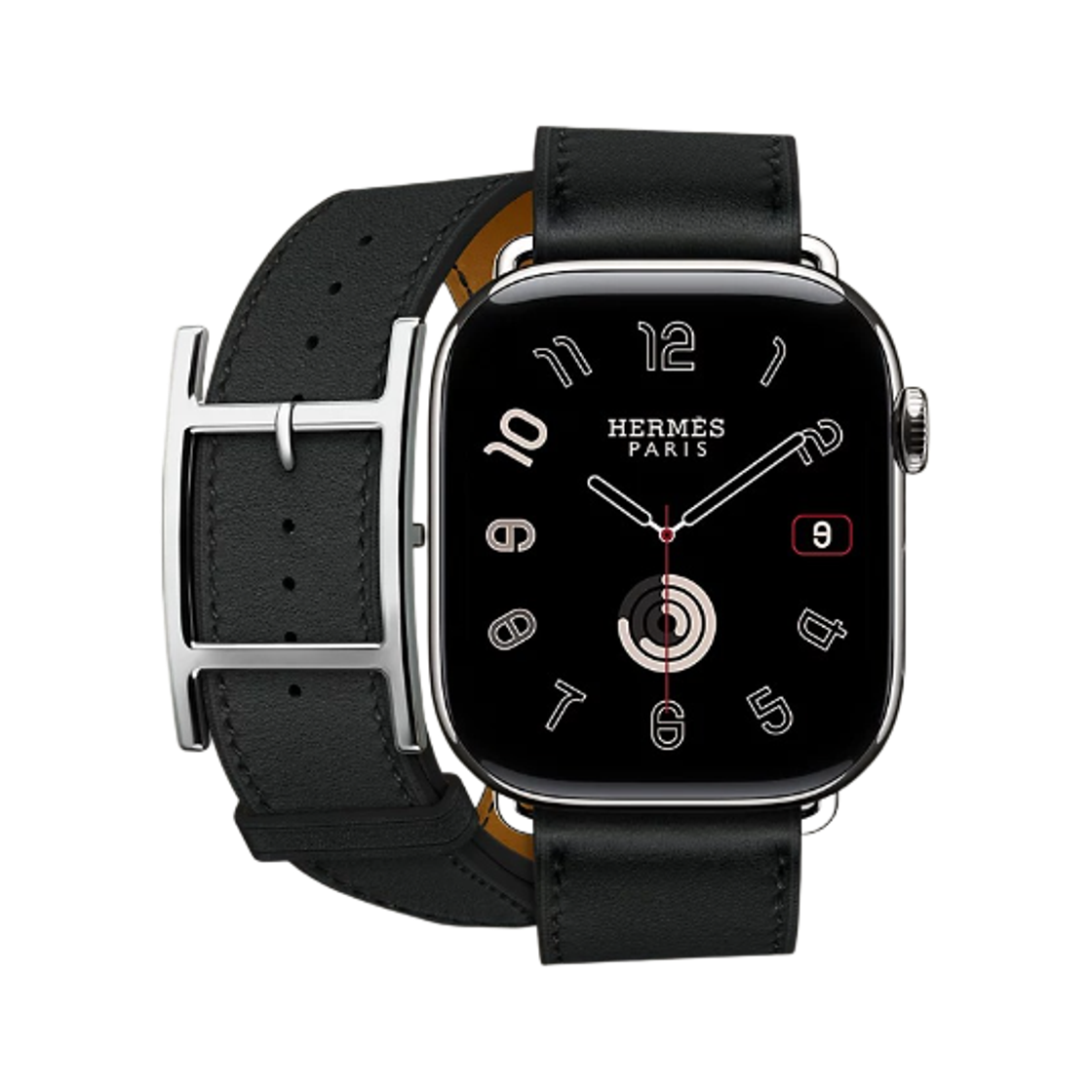 애플 워치 에르메스 11 46mm 티타늄 케이스 하피 더블 투어 누아 (국내 정식 발매 제품)(Apple Watch Hermes Series 11 46mm Titanium Case with Hapi Double Tour Noir (Korean Ver.))