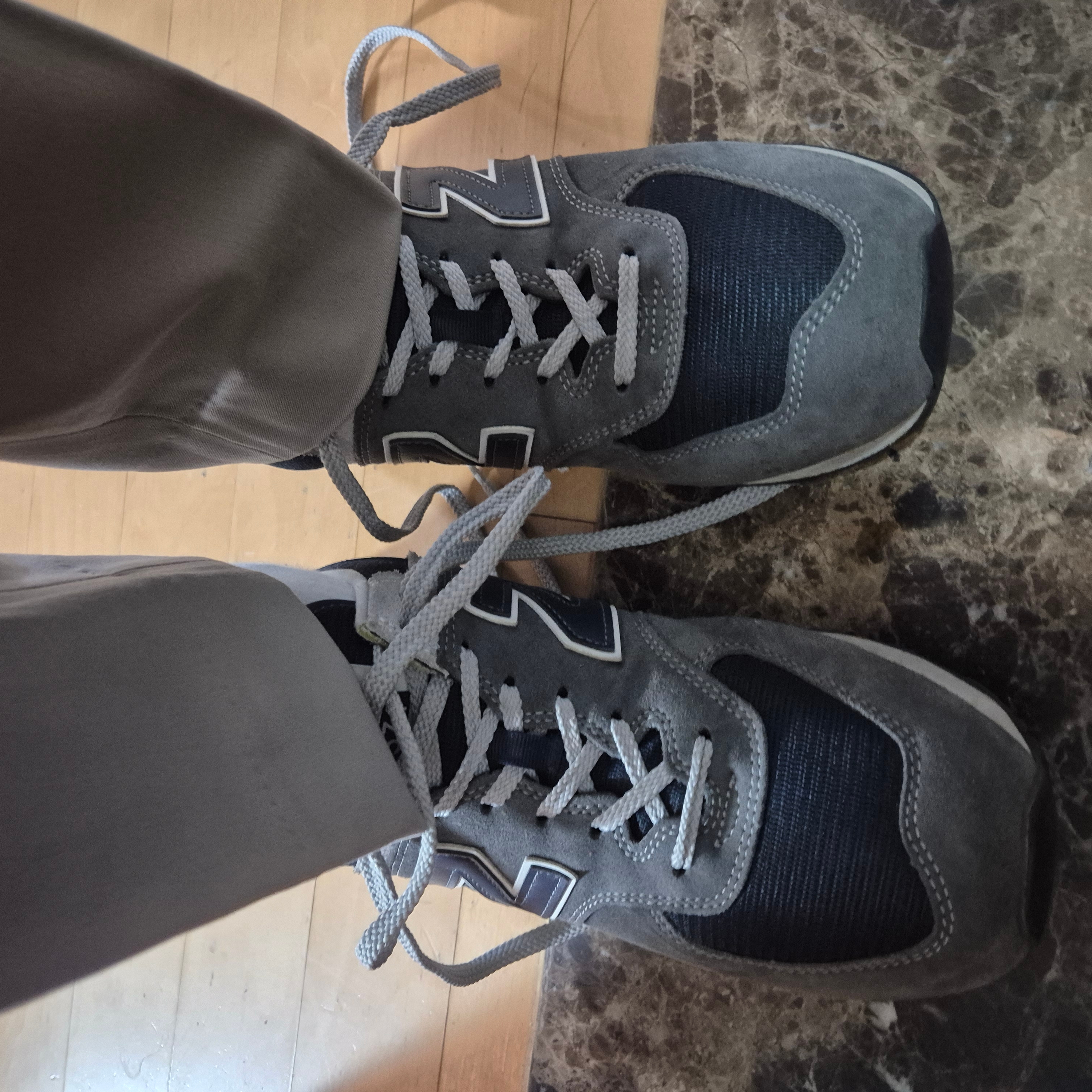 New Balance 574 Navy - D Standard 착용 스타일