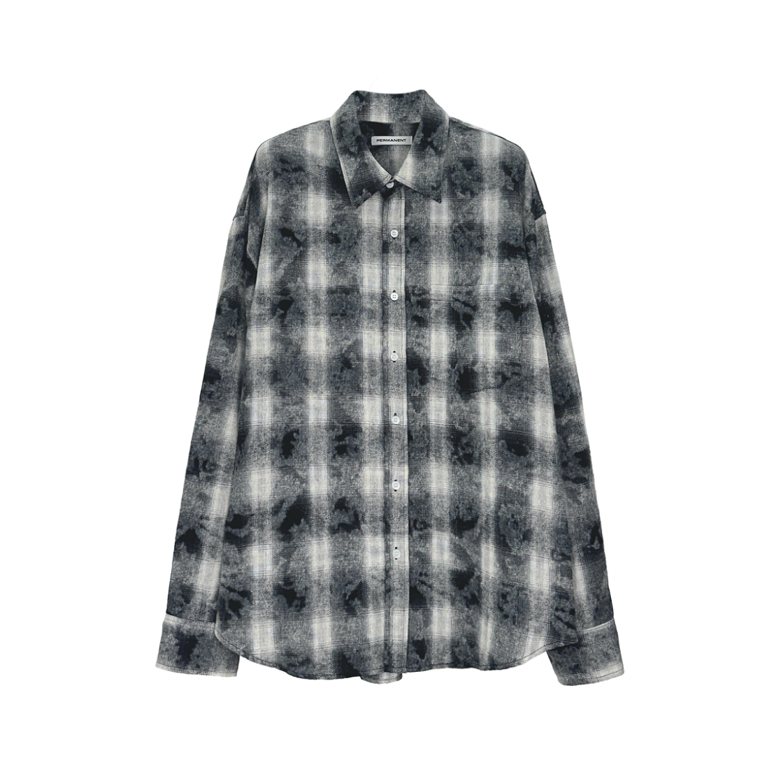 퍼머넌트 아카이브 블리치드 체크 셔츠 블랙 앤 화이트