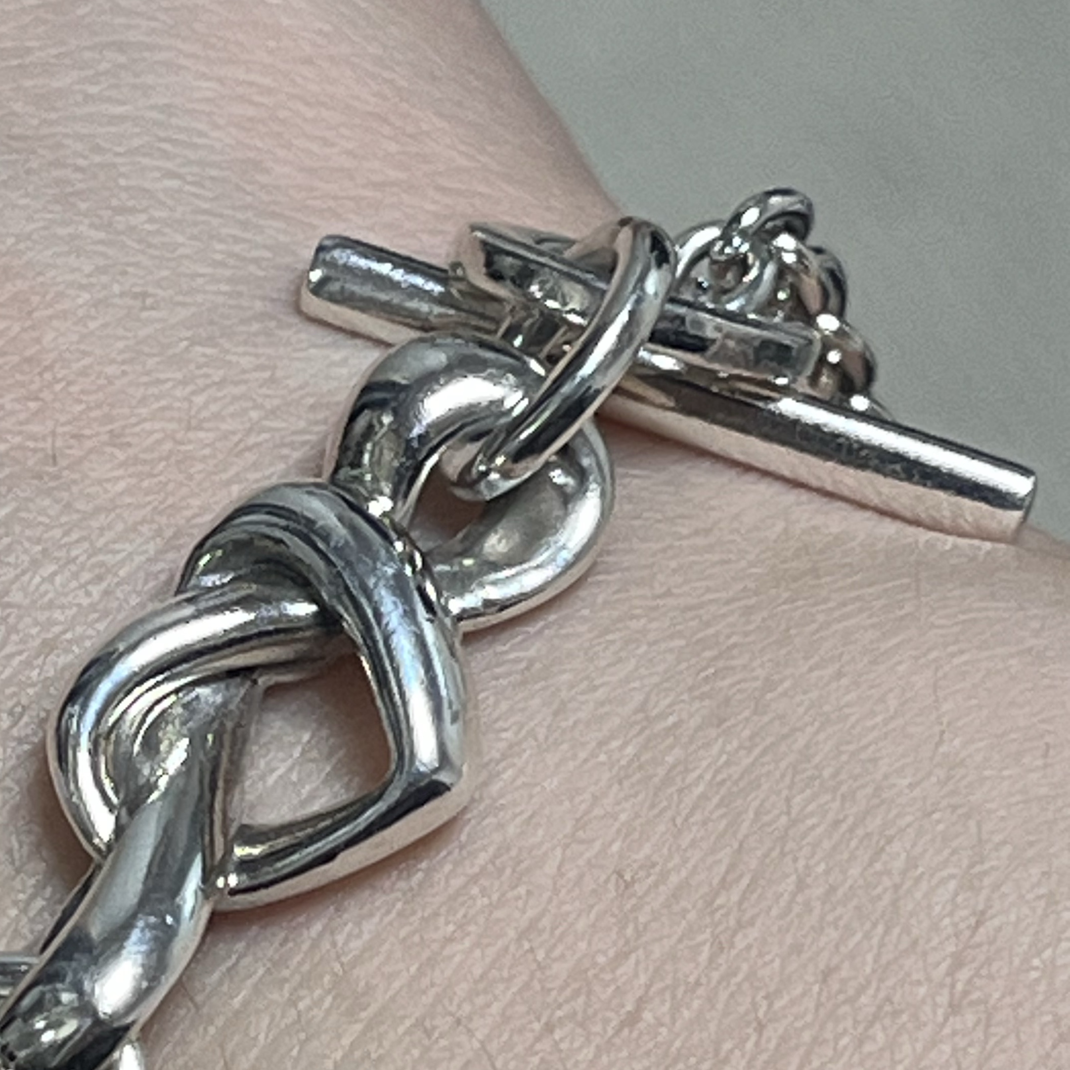 (W) Pandora Heart T-Bar Bracelet Sterling Silver 착용 스타일