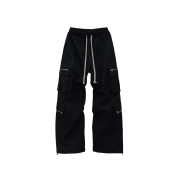 Permanent Archive High-Density Wide Cargo Pants Blacke