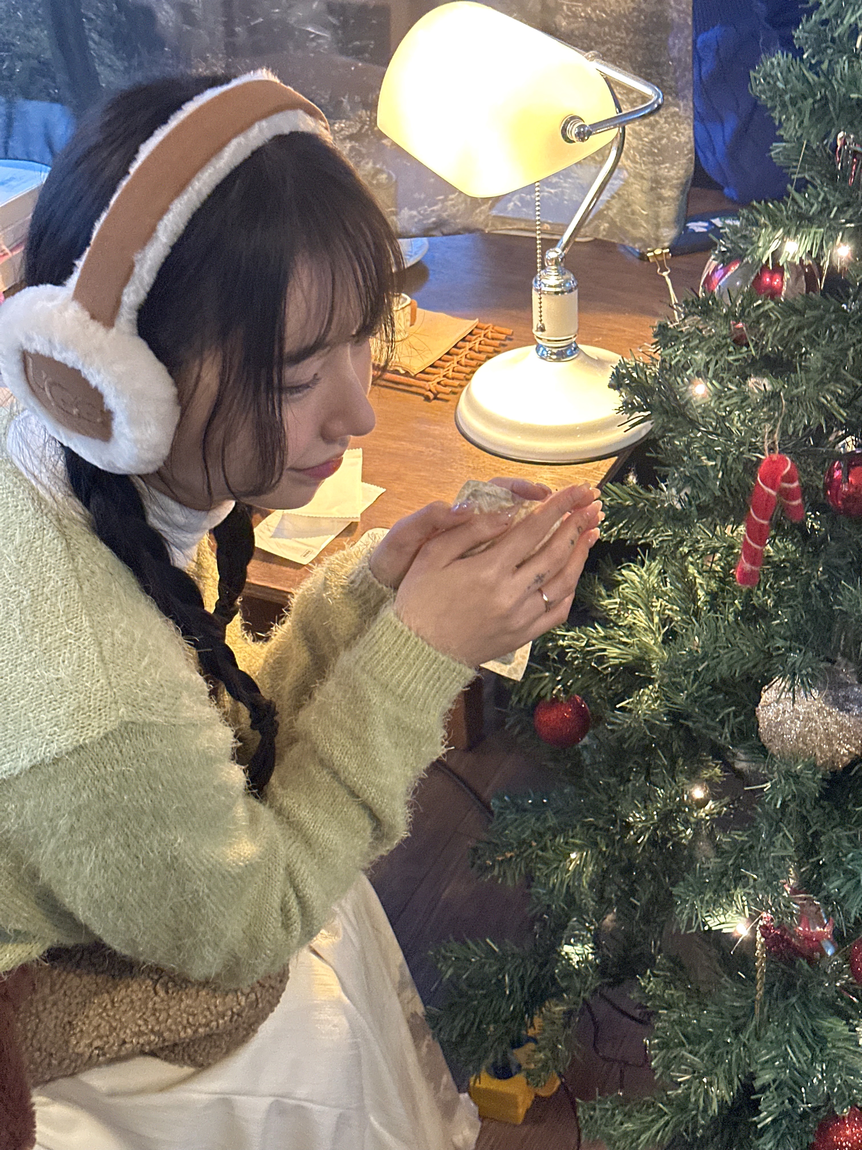 (W) UGG Embroidered Logo Earmuff Chestnut, (W) UGG Classic Mini II Boots Chestnut 착용 스타일 - 2