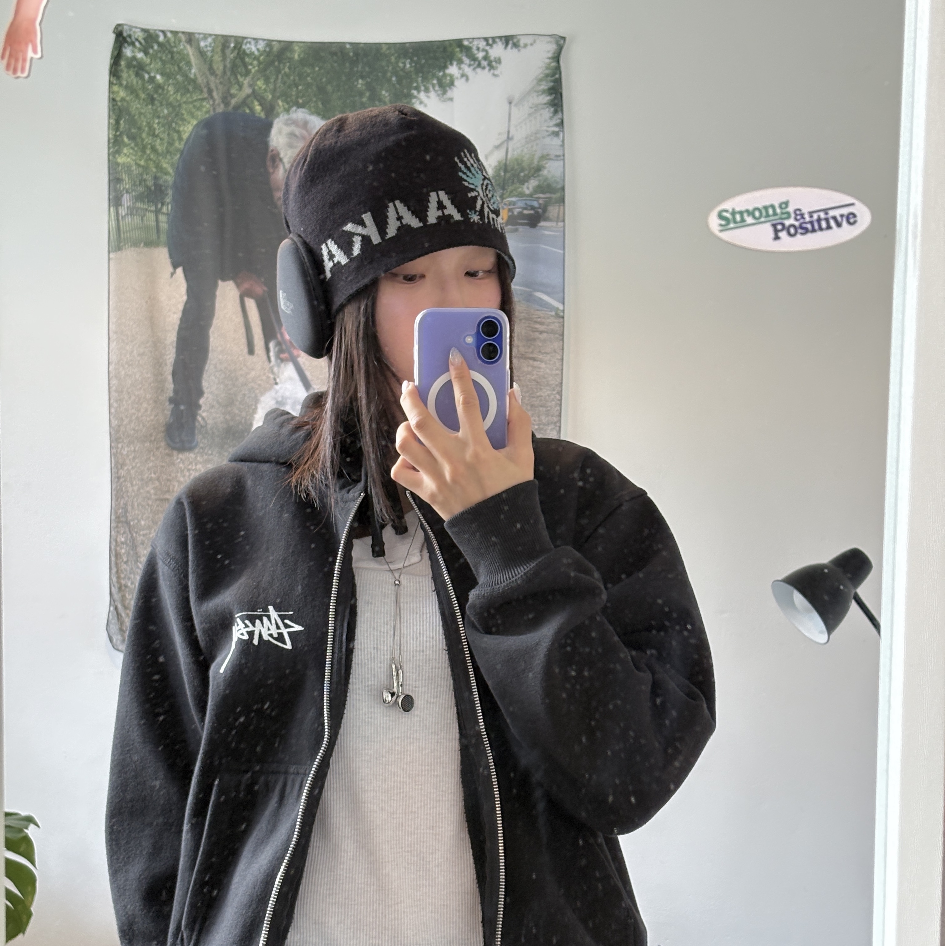 Stussy Great Future Zip Hoodie Black ์ฐฉ์ฉ ์คํ์ผ - 2