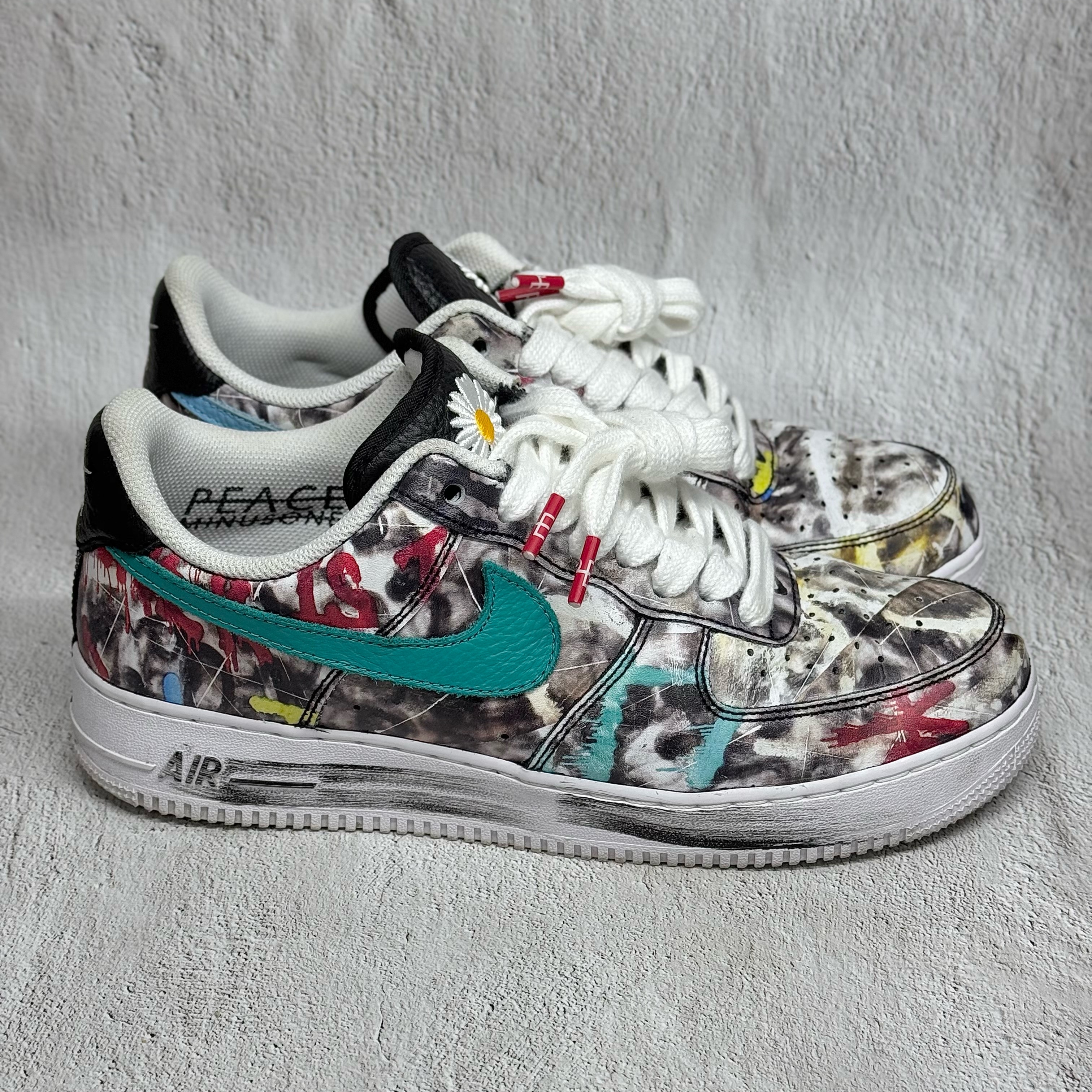 Nike x Peaceminusone Air Force 1 Low Para-Noise 3.0 Black and Multicolor 착용 스타일 - 3