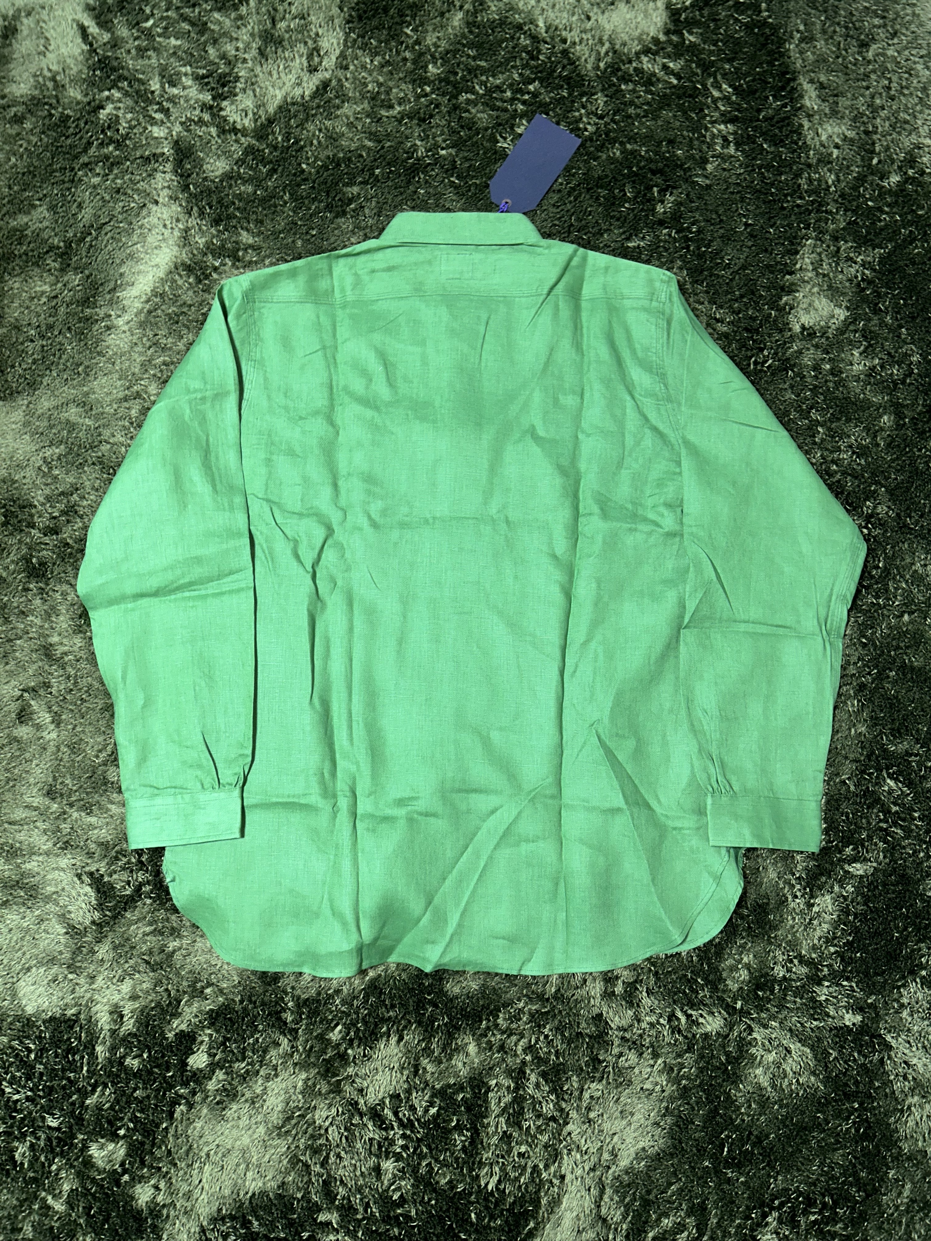 Needles Linen Canvas Work Shirt Green 착용 스타일 - 7