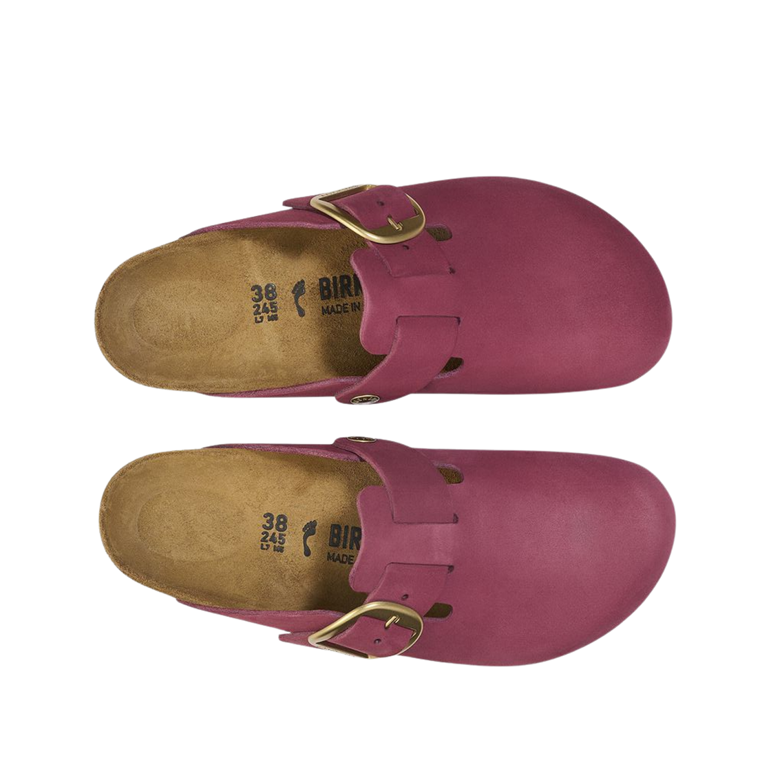 (W) 버켄스탁 보스턴 빅 버클 누벅 레더 베리 크러시 - 내로우((W) Birkenstock Boston Big Buckle Nubuck Leather Berry Crush - Narrow) - 2